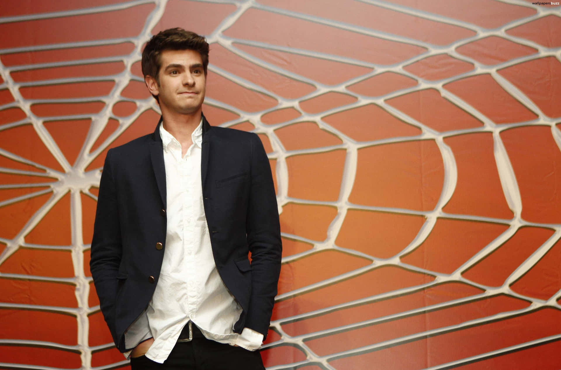 A Man In A Suit Standing In Front Of A Spider Web