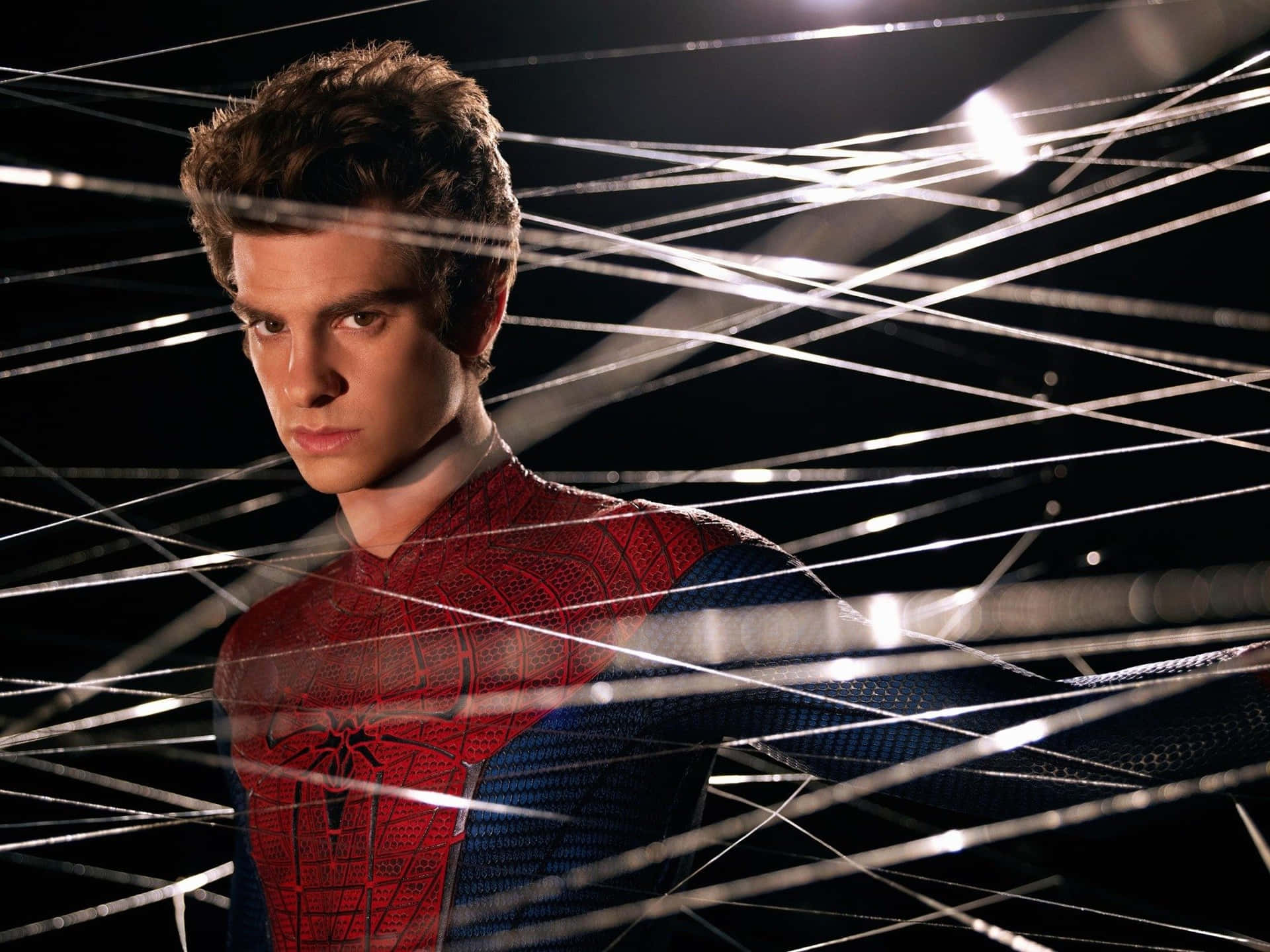 Andrew Garfield suited up as Spider Man Wallpaper
