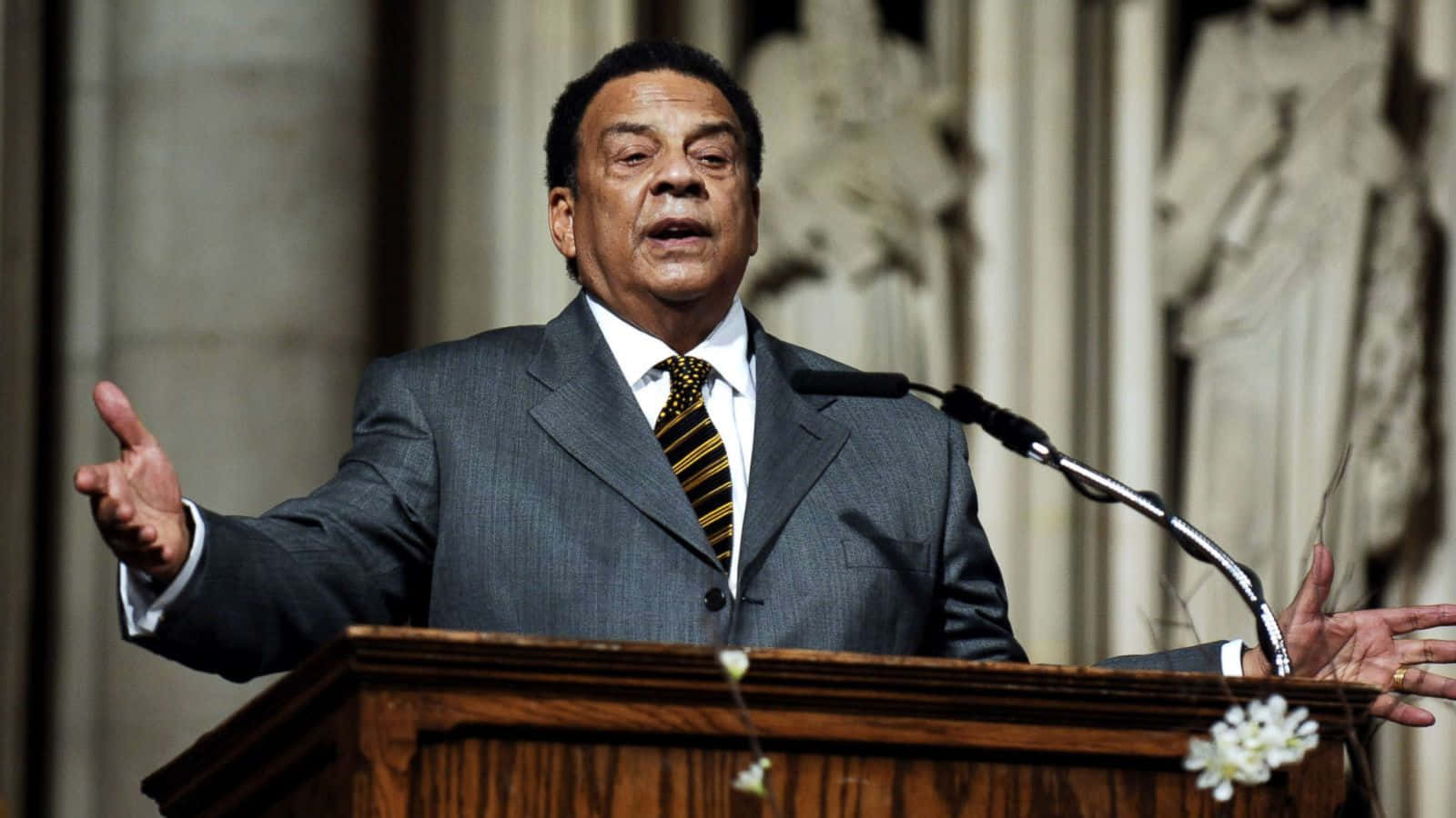Andrew Young Speaking In Church Wallpaper