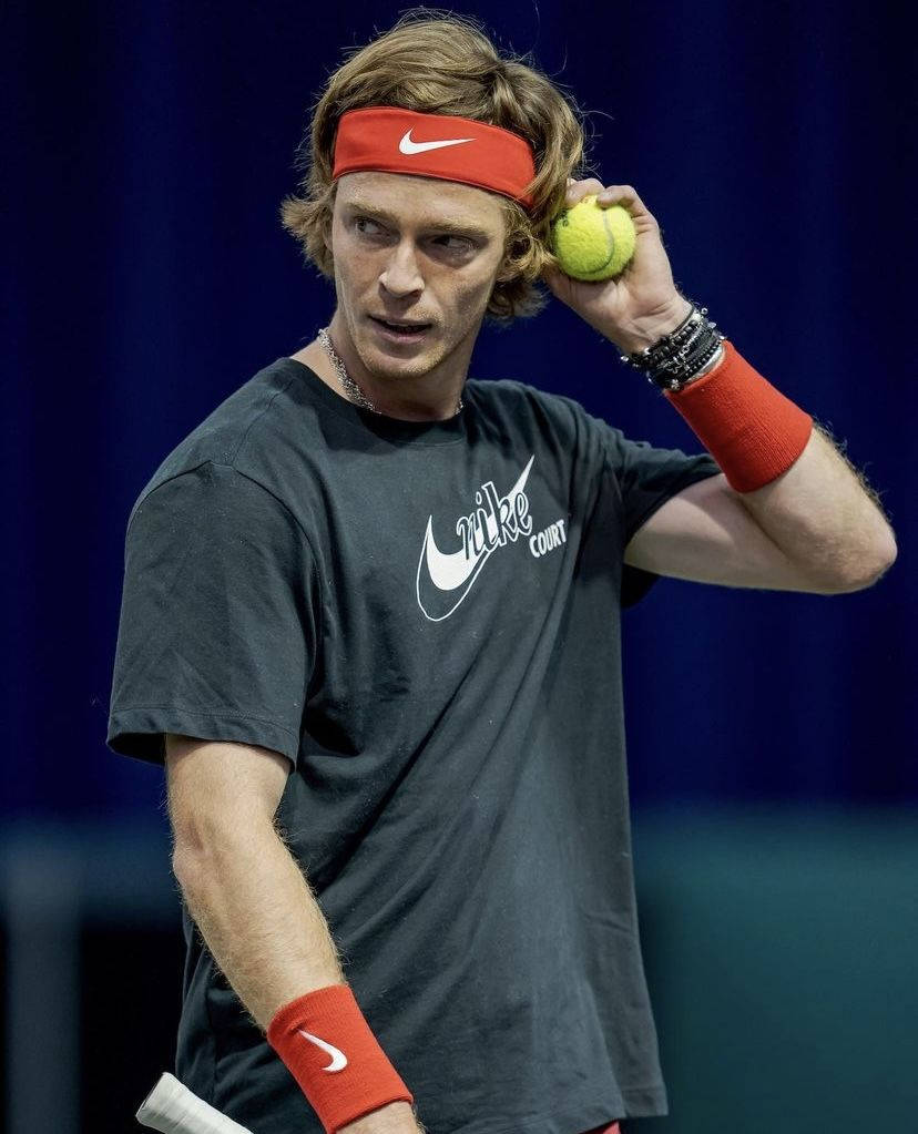 Andrey Rublev Holding A Tennis Ball Wallpaper