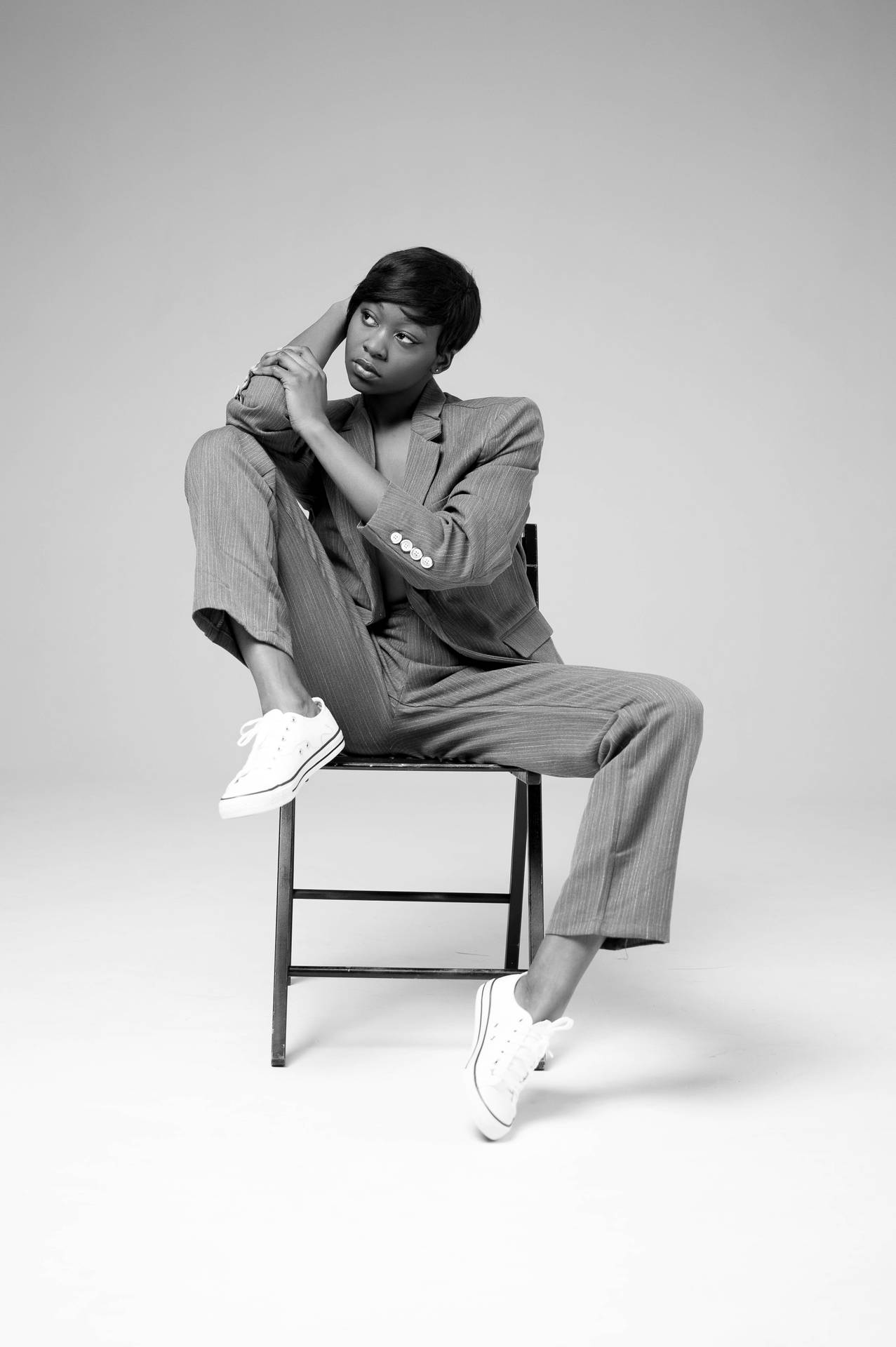 Androgynous Model On Chair