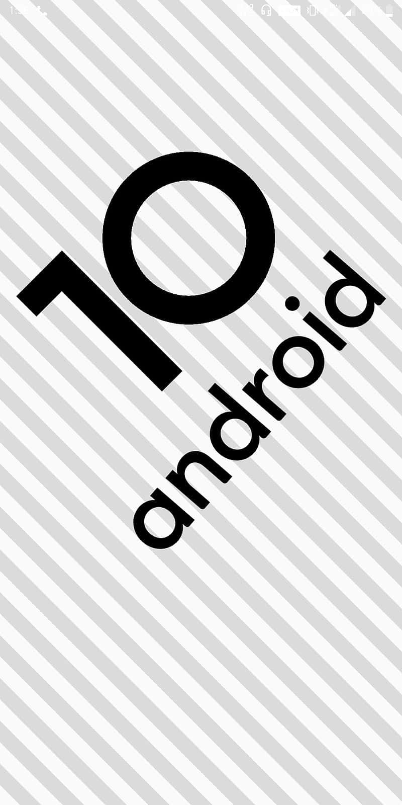 A Black And White Image Of The Android 10 Logo Wallpaper