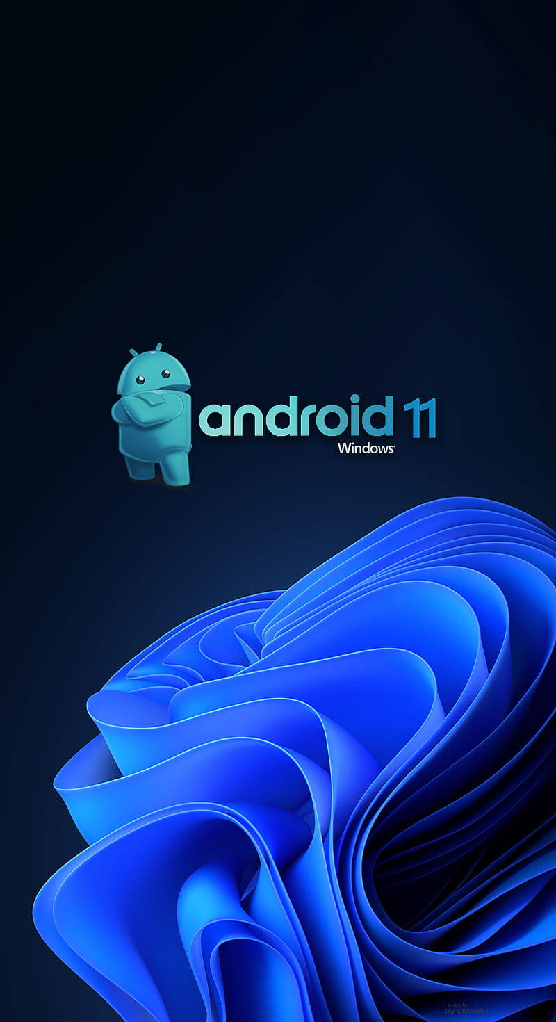 Android 11 Blå Baggrund Wallpaper