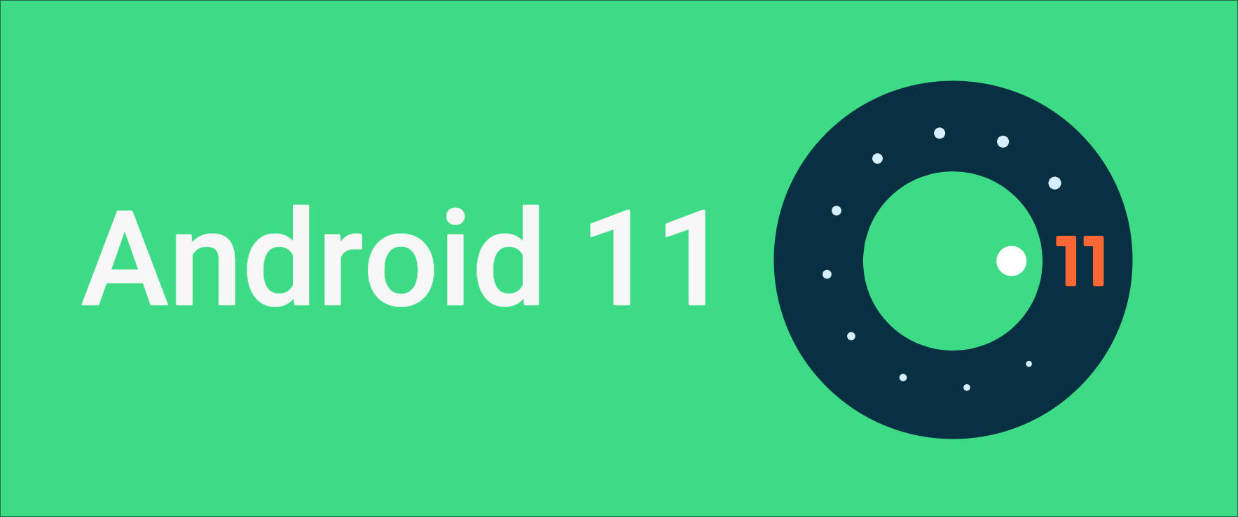 Android 11 Grøn Logo Baggrund Wallpaper