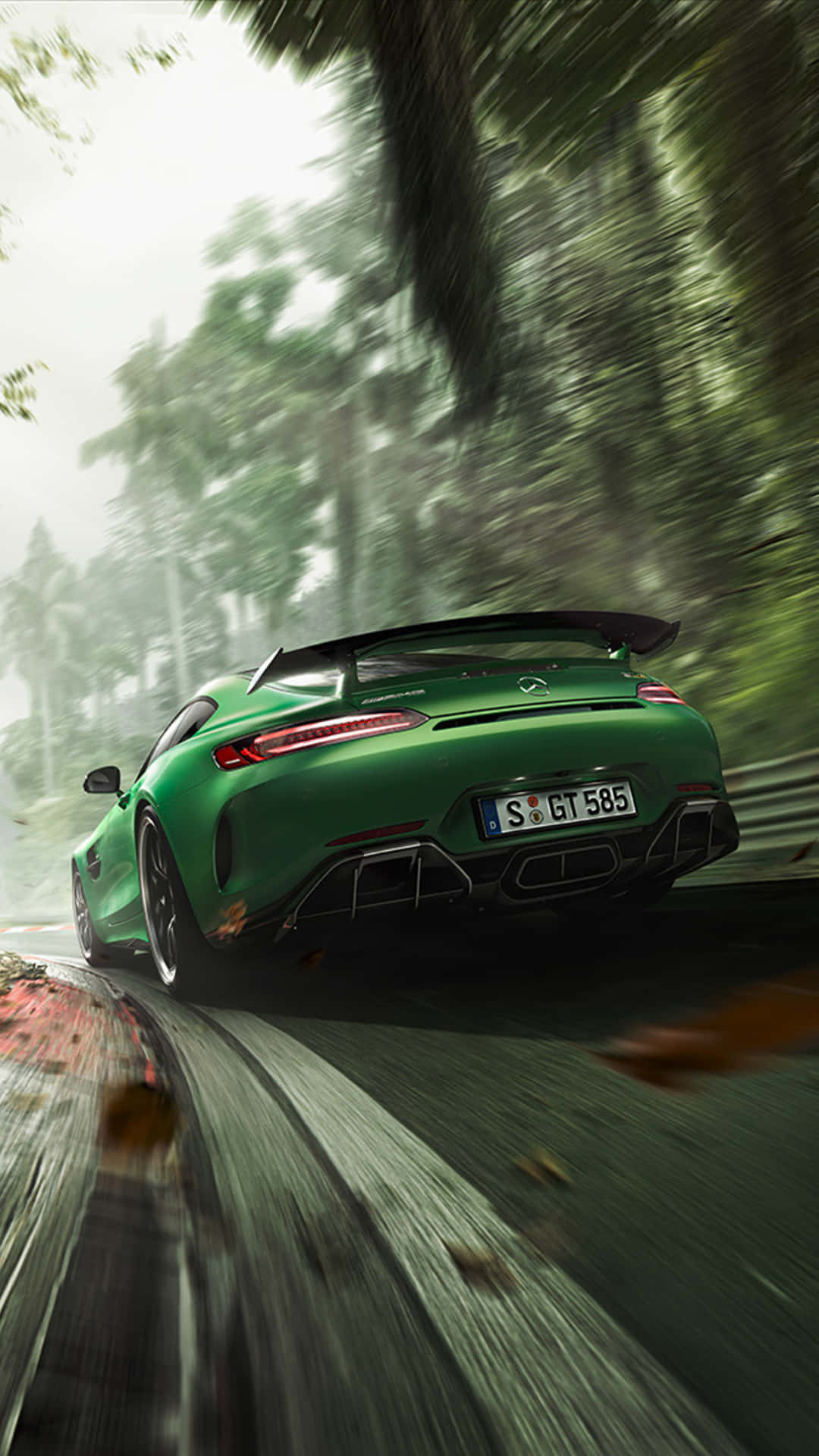 Android Speeding Car Emerald Green Amg Gt-r Background