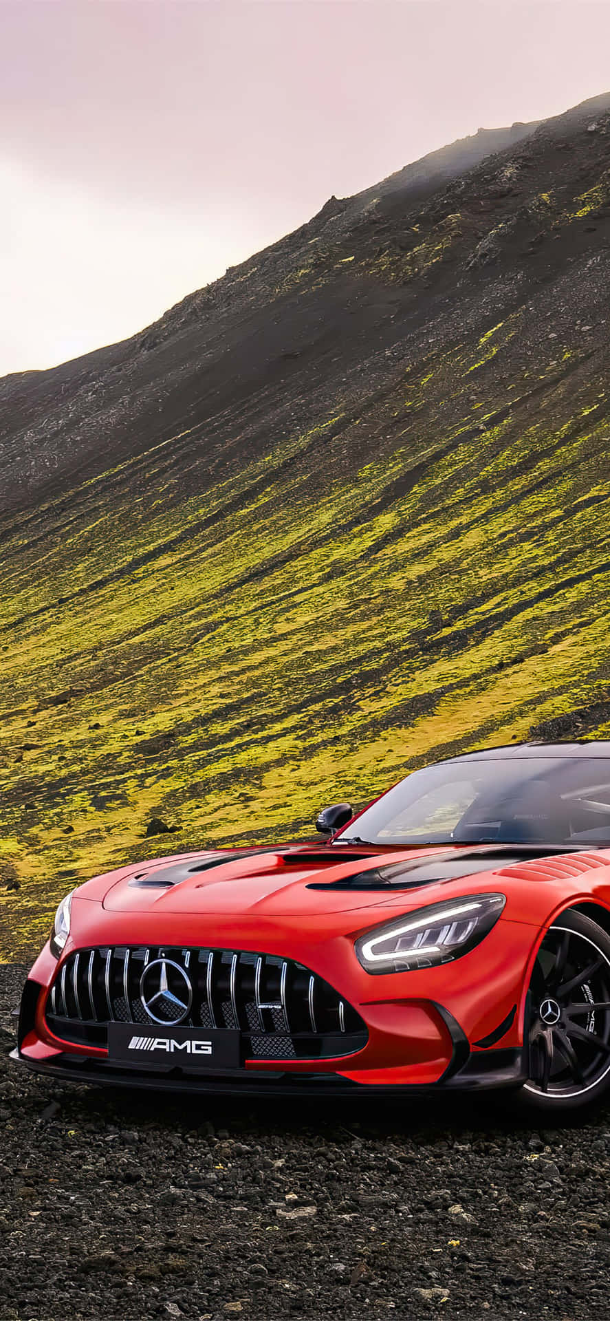 Android Orange Amg Gt-r Hill Background