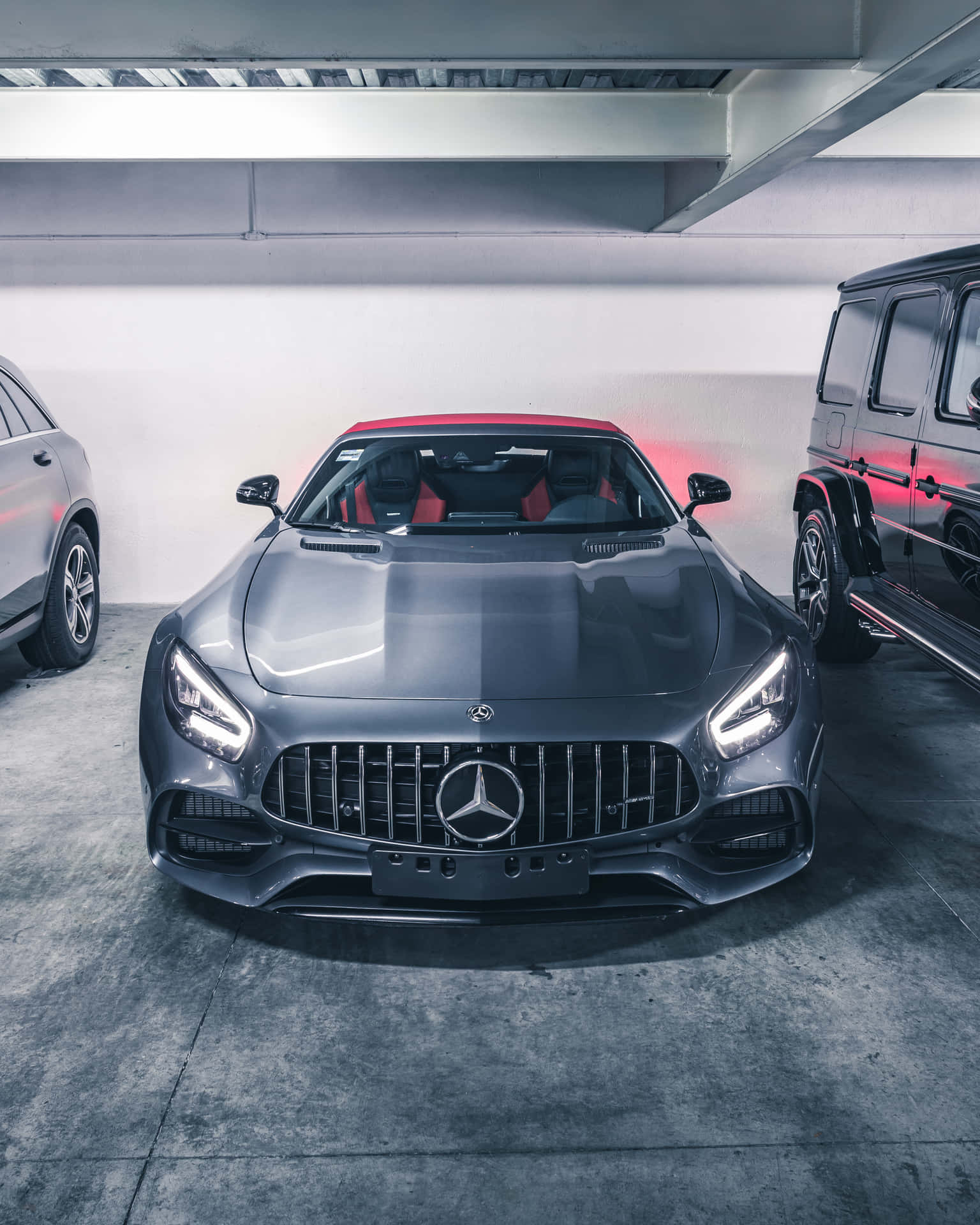 Android Gray Amg Gt-r Parking Lot Background