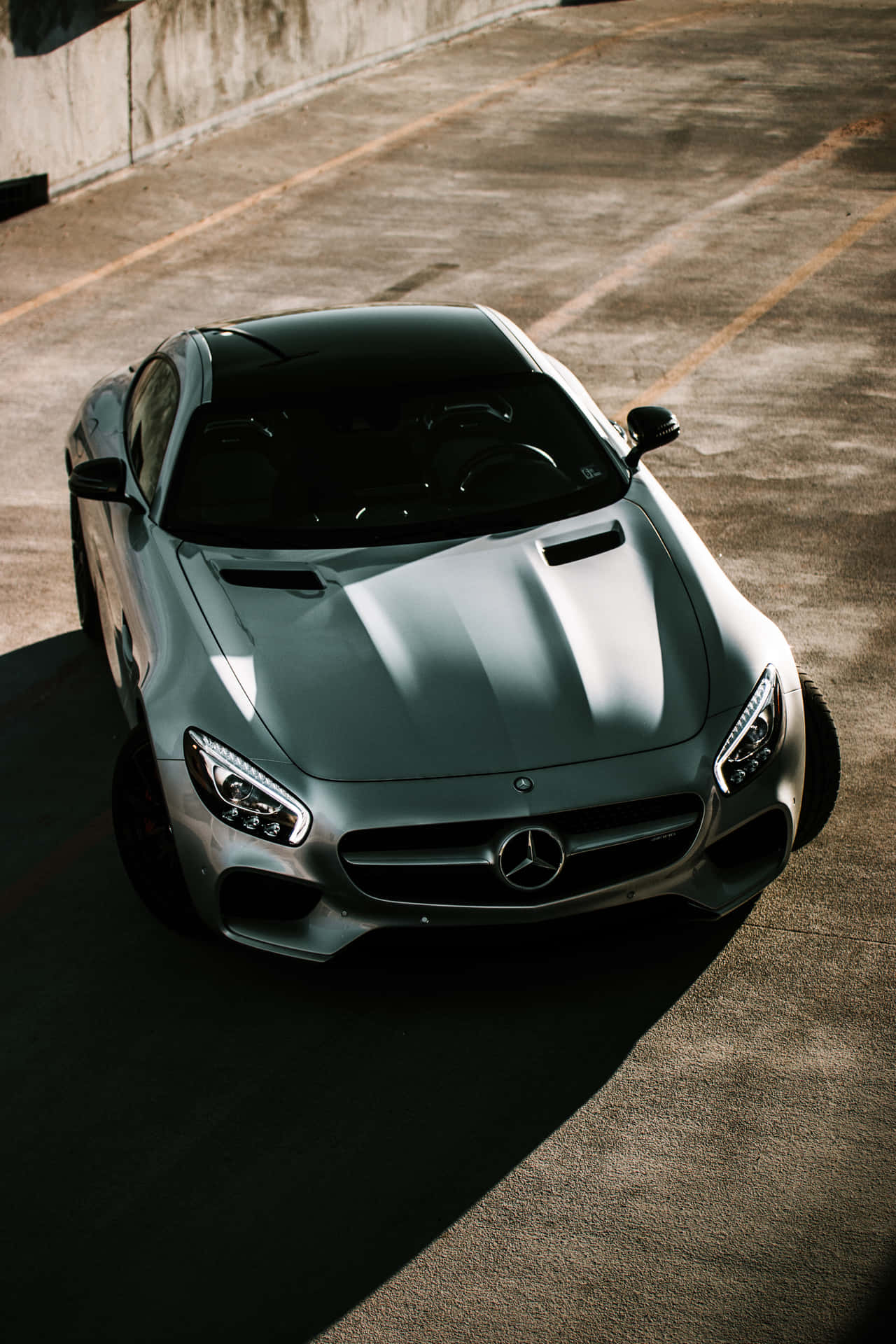 Top View Silver Android Amg Gt-r Background