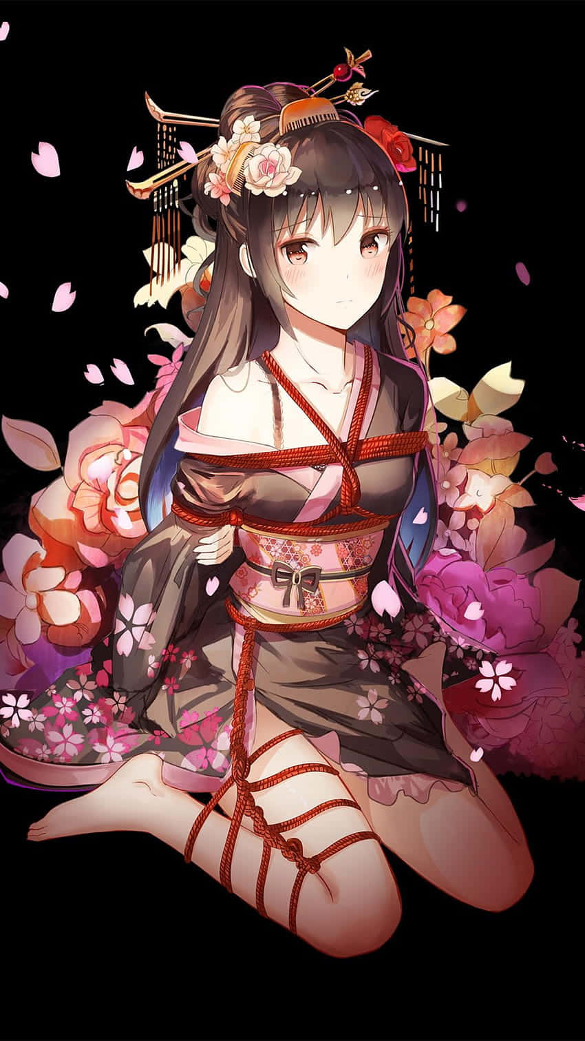 Download Android Anime Beautiful Japanese Girl Kimono Wallpaper |  