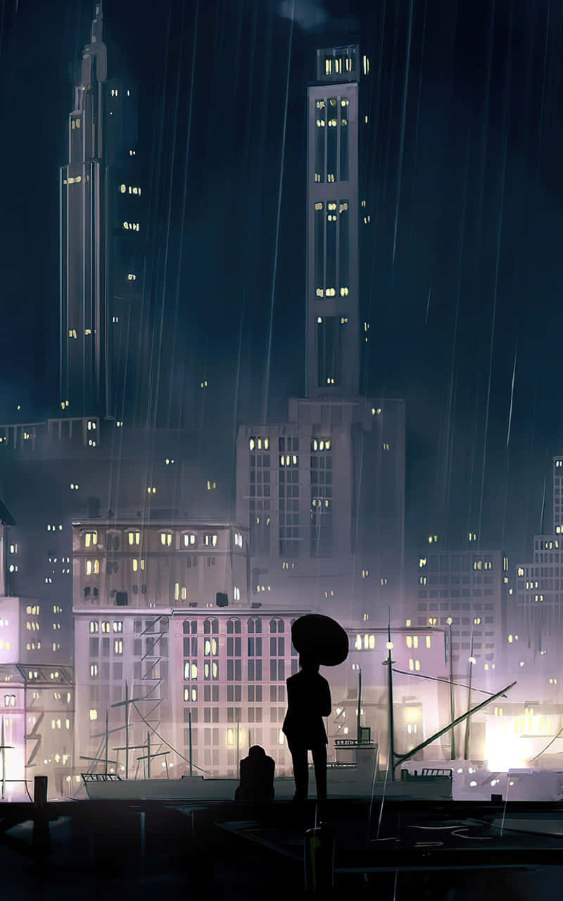 Download Android Anime Of The City Building Wallpaper | Wallpapers.com