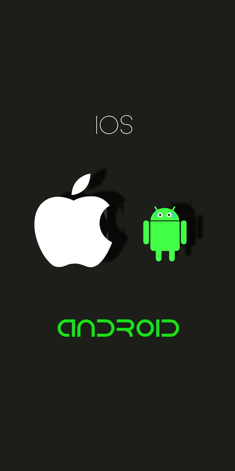 Android Robot And Apple Ios Logo Wallpaper