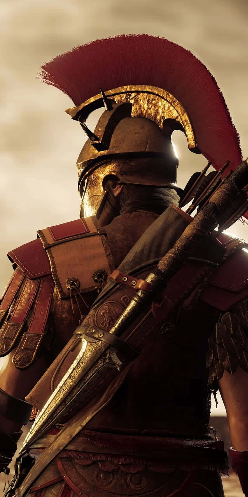 A Spartan Soldier Is Holding A Sword