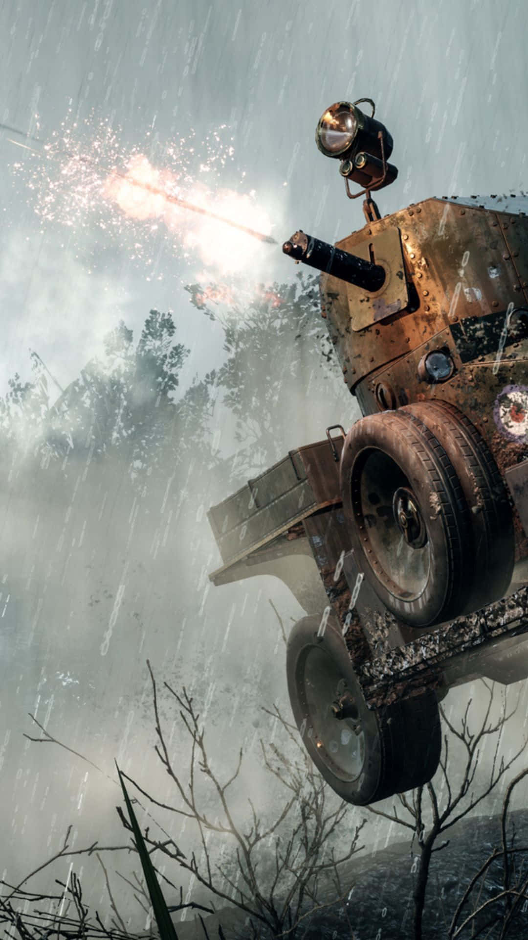 Fondode Pantalla Pequeño De Un Tanque Disparando En Battlefield 1 Para Android