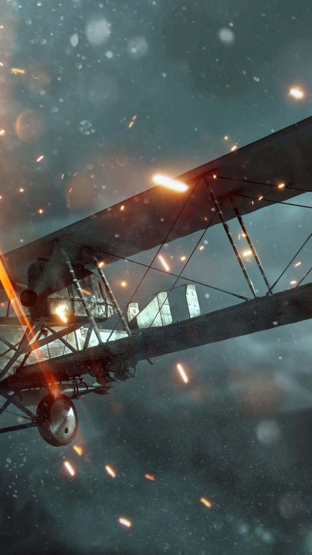 Androidhintergrundbild Von Battlefield 1: Ein Flugzeug Wird Abgeschossen.