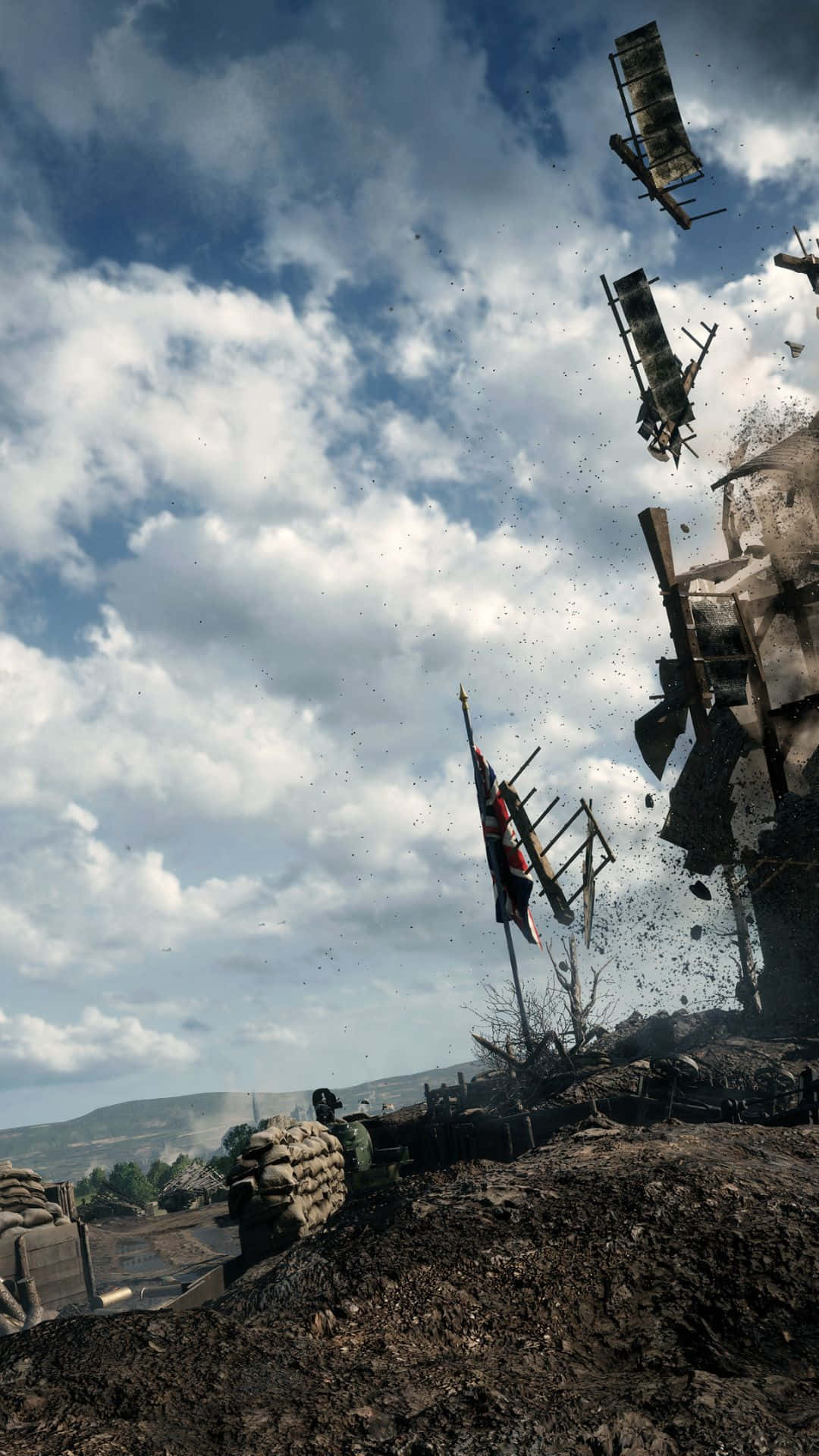 Androidhintergrund Von Battlefield 1: Bombardierung Von Hindernissen