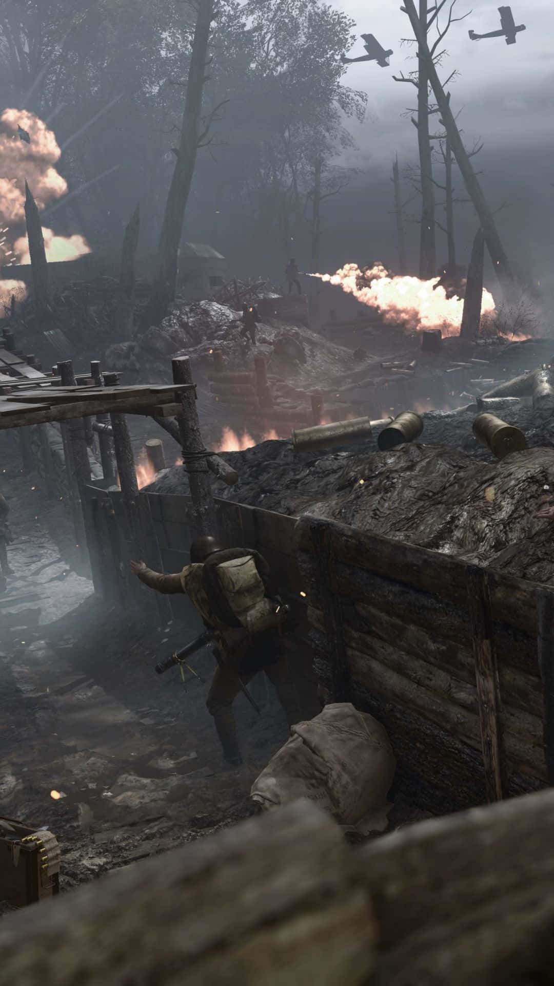 Androidbakgrund Battlefield 1 Soldat I Bunker
