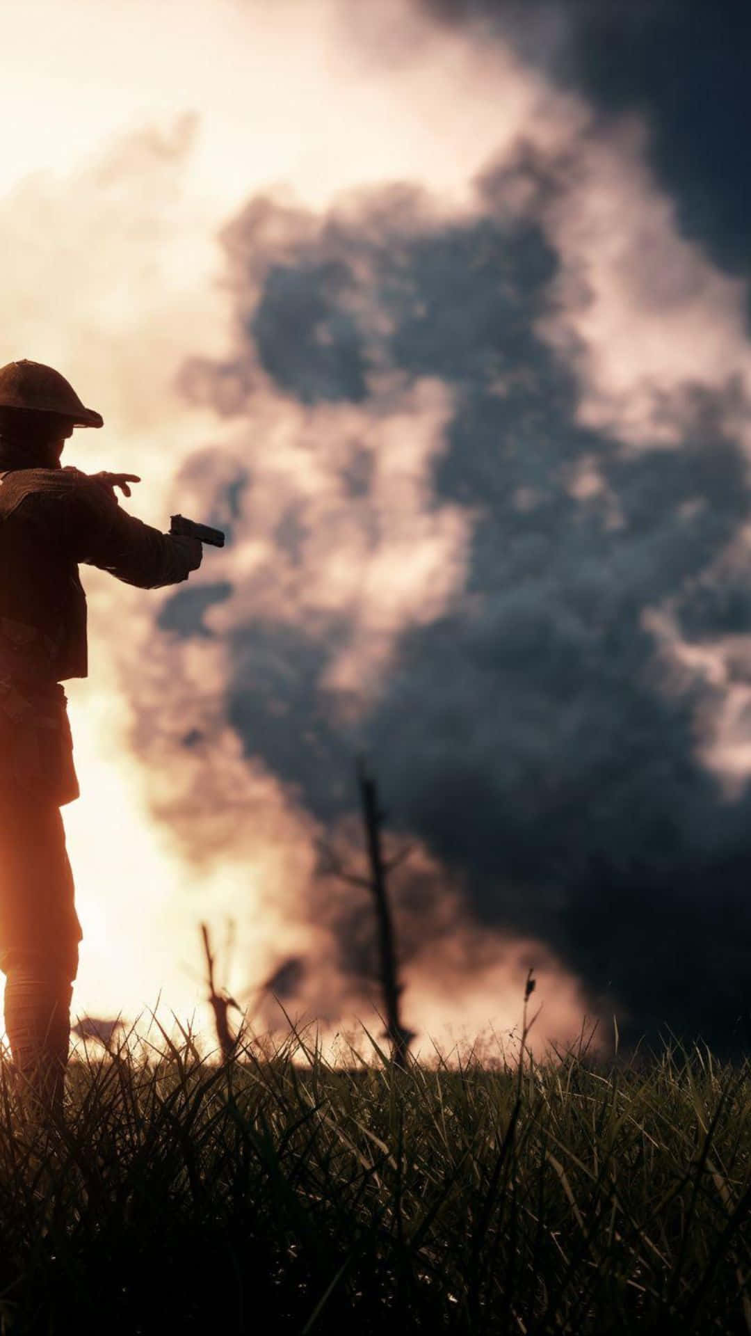 Sfondoandroid Di Battlefield 1 Con Una Persona Che Punta Una Pistola.
