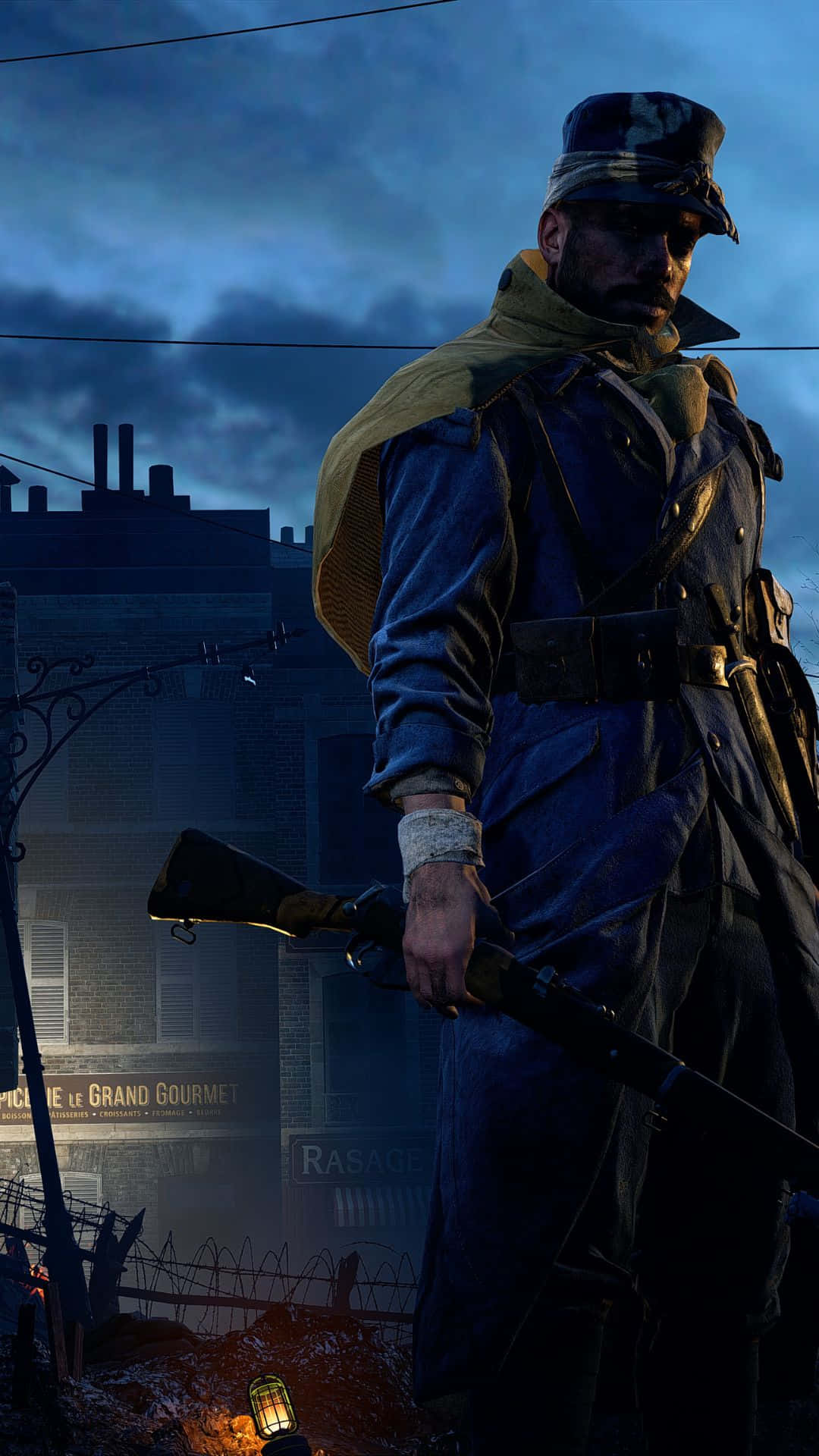 Fondode Pantalla De Android De Battlefield 1: Soldado Con Un Rifle En La Noche.