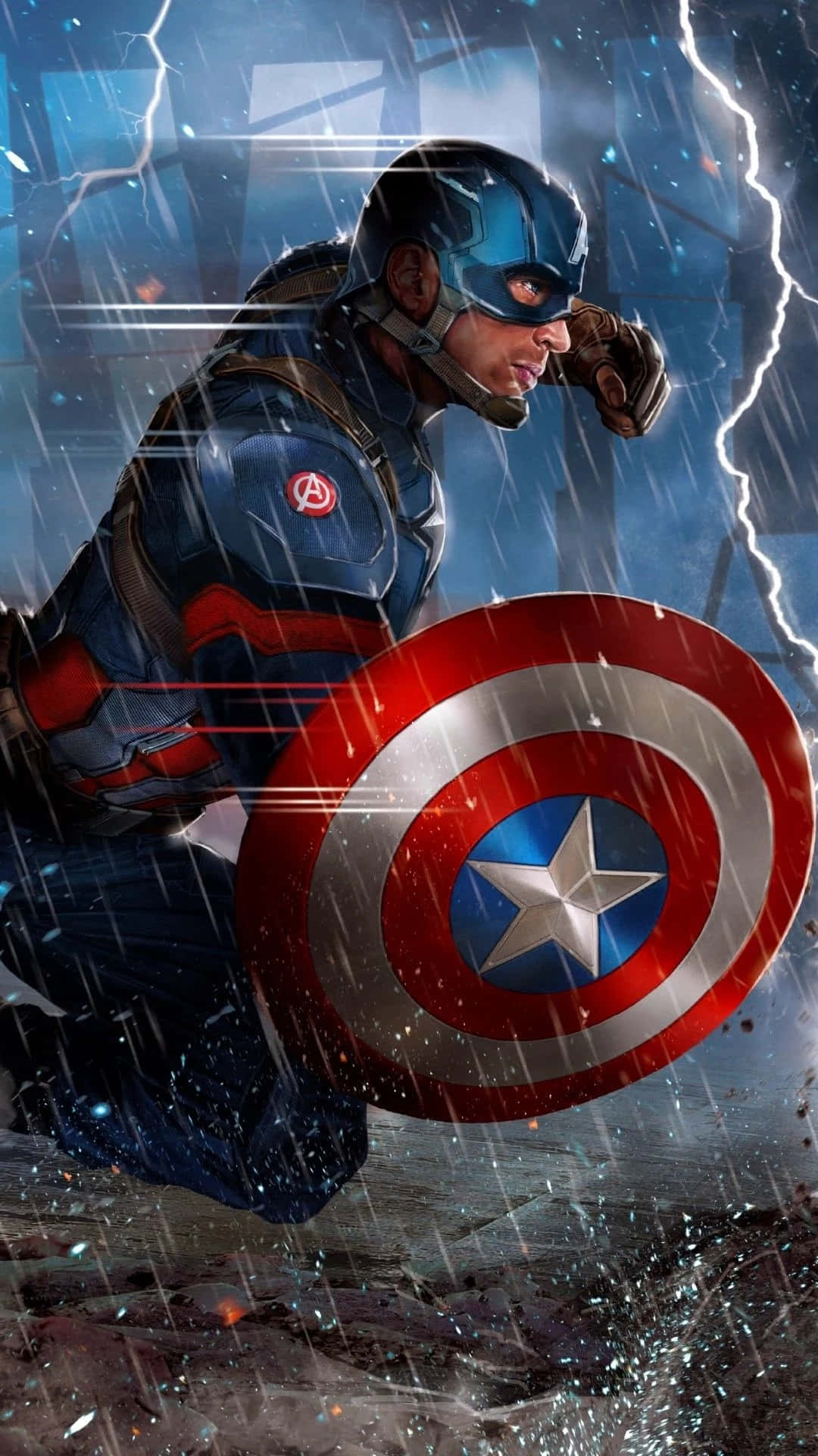 Skyddavärlden Med En Android-inspirerad Captain America