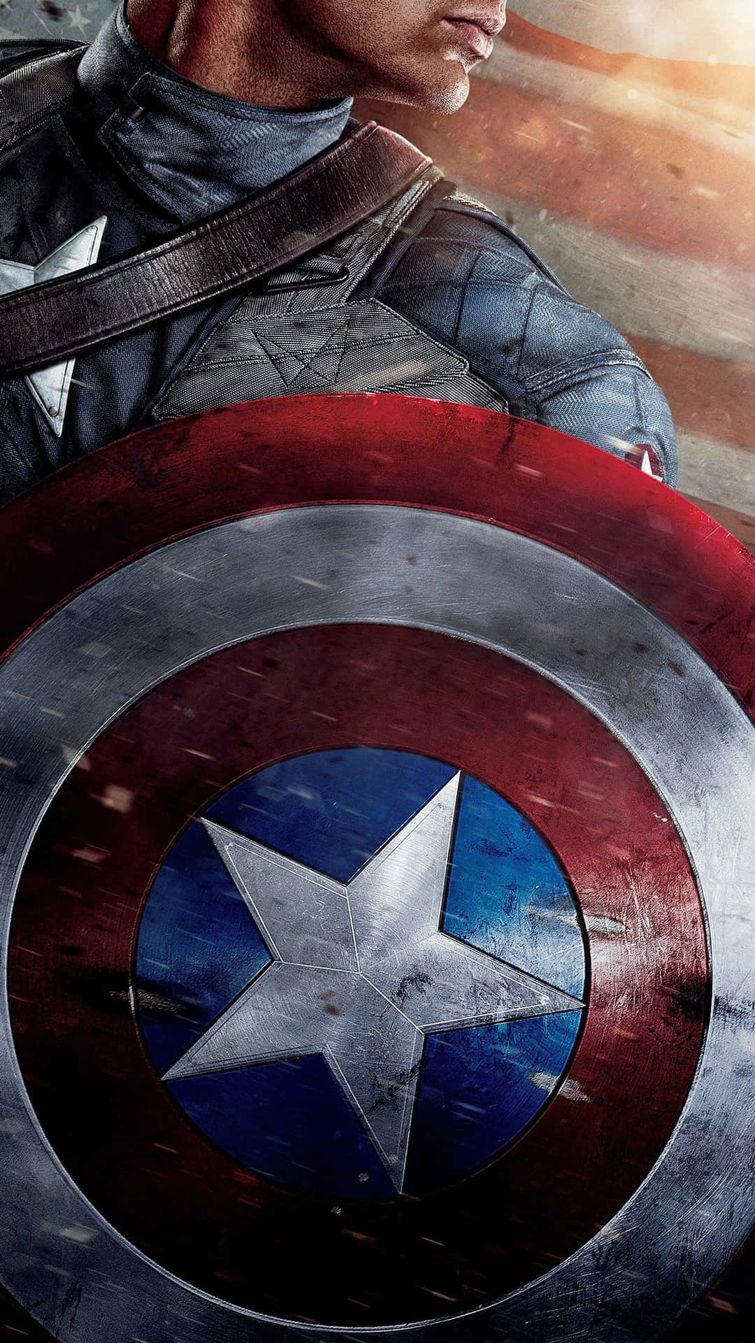 Mostrail Tuo Potere E Prendi Posizione Con Questa Immagine Per Lo Sfondo Android Di Captain America.