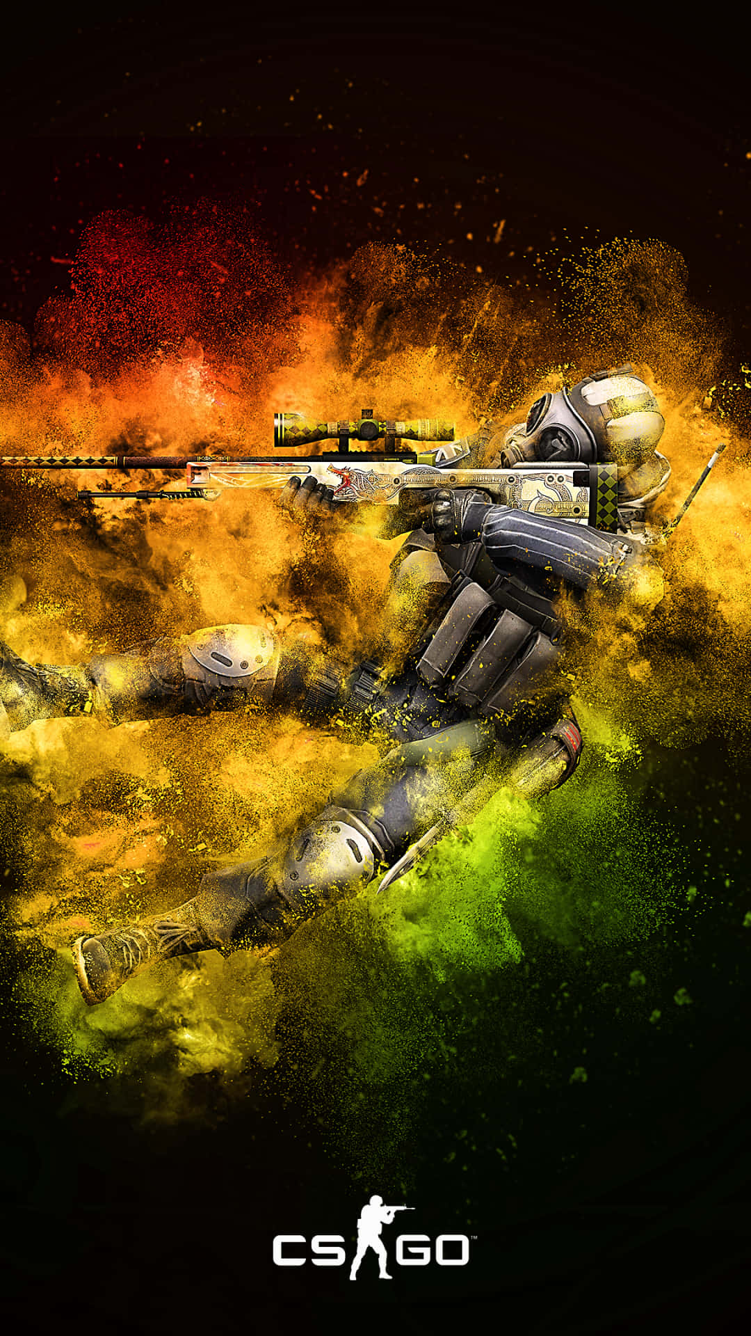 Android Counter-strike Global Offensive Counter Terrorist With Yellow Aura Background