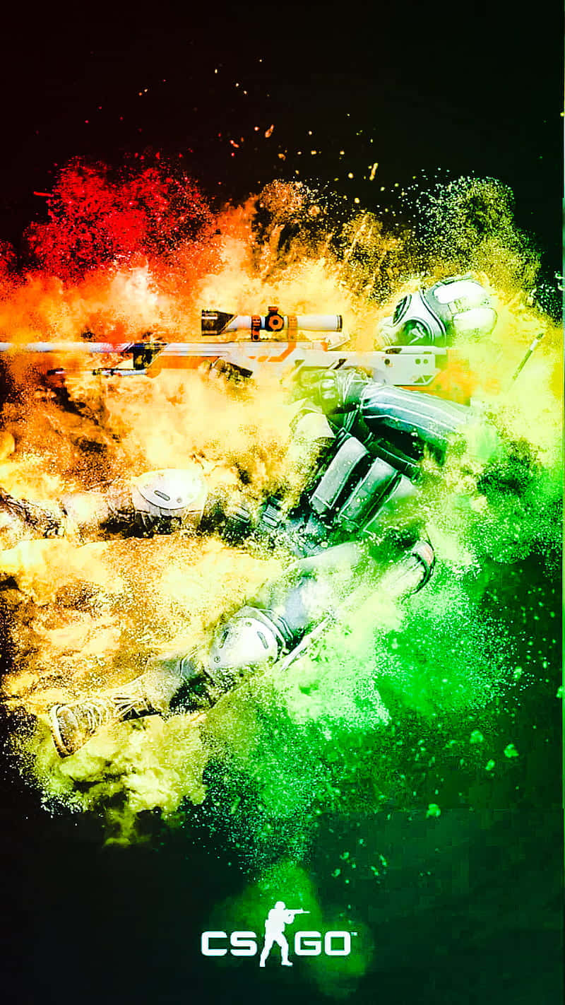 Android Counter-strike Global Offensive Soldier Green Yellow Red Aura Background