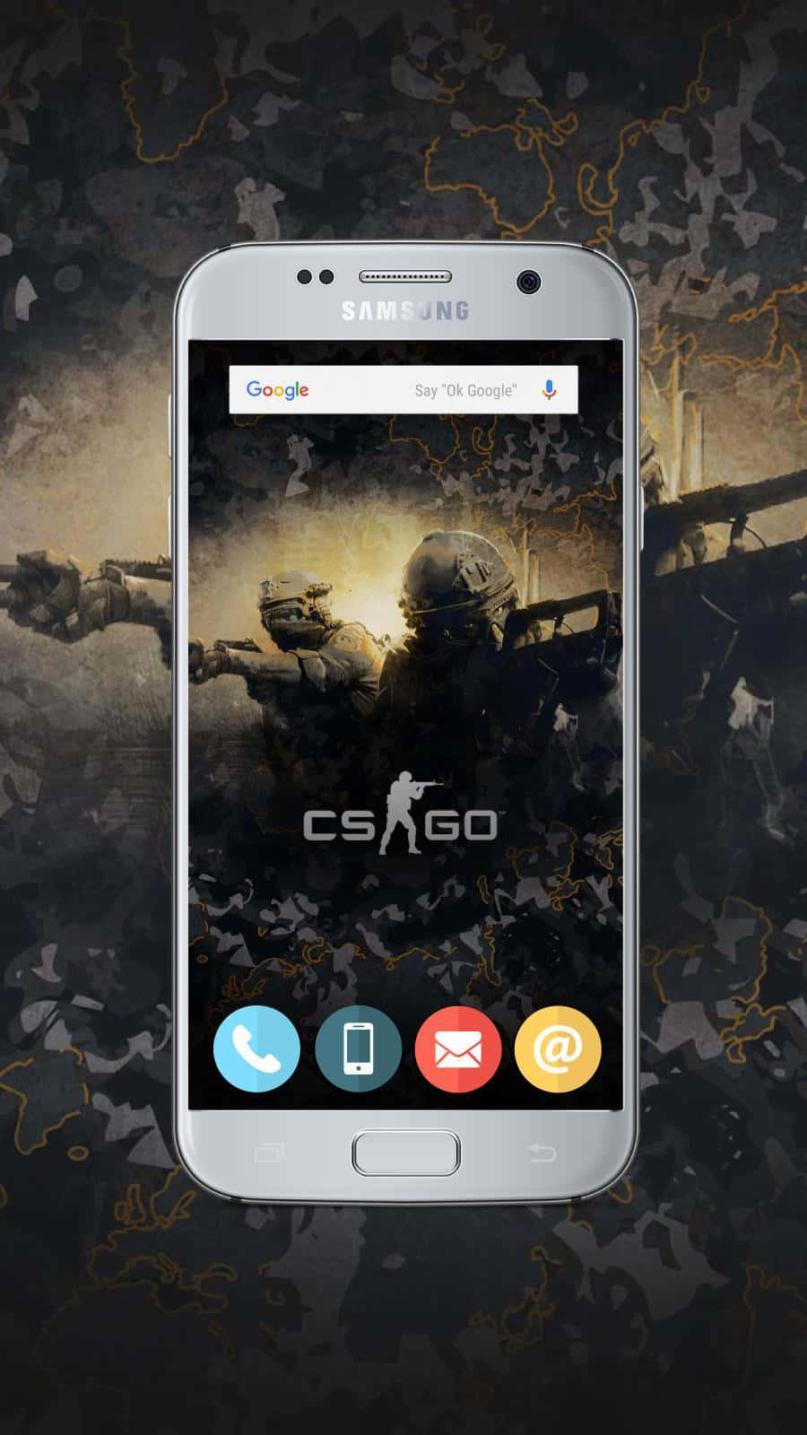 Bakgrundmed Csgo På En Android-enhet Som Kör Counter-strike Global Offensive Csgo.