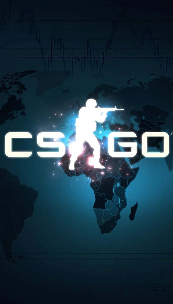 Logodel Gioco Android Counter-strike Global Offensive Su Uno Sfondo Mappa