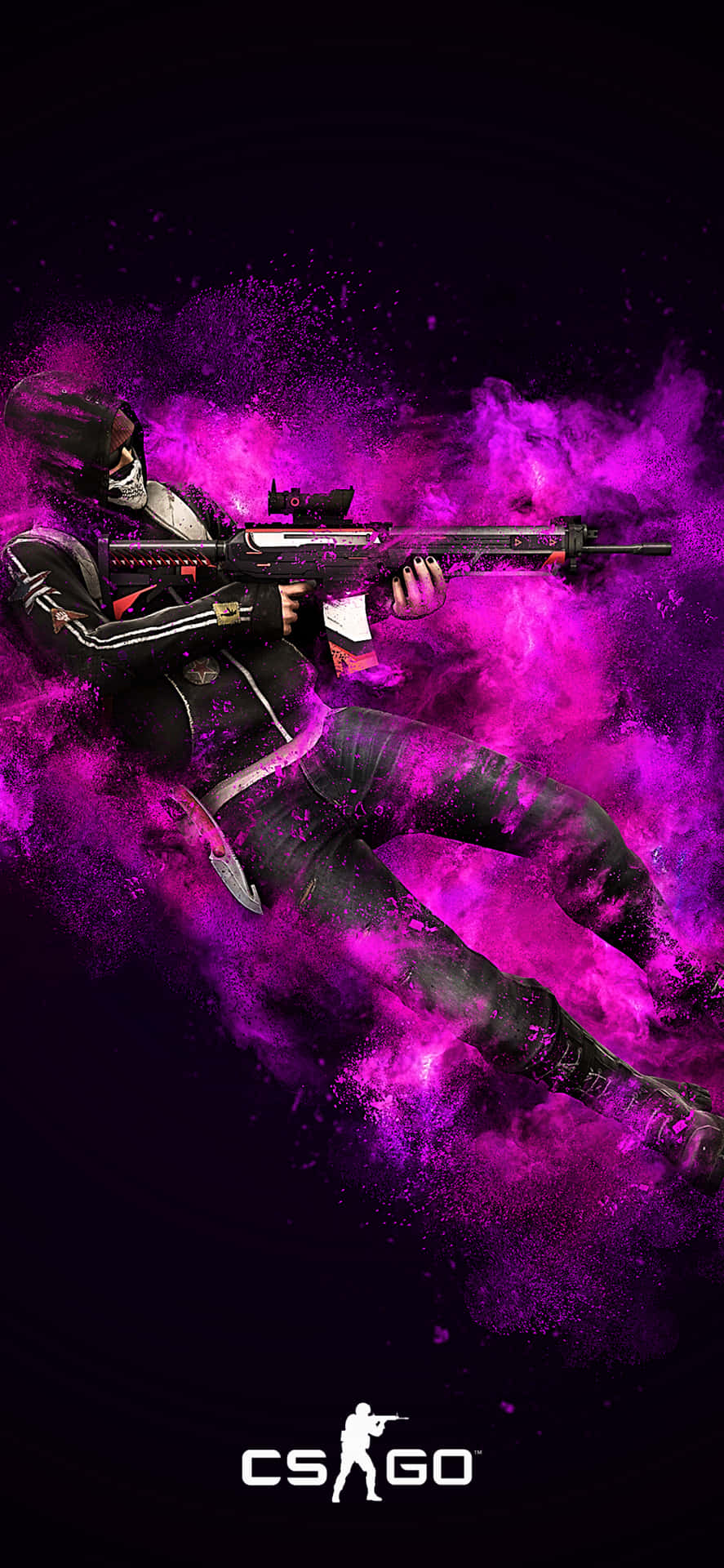 Android Counter-strike Global Offensive Terrorist With Purple Aura Background