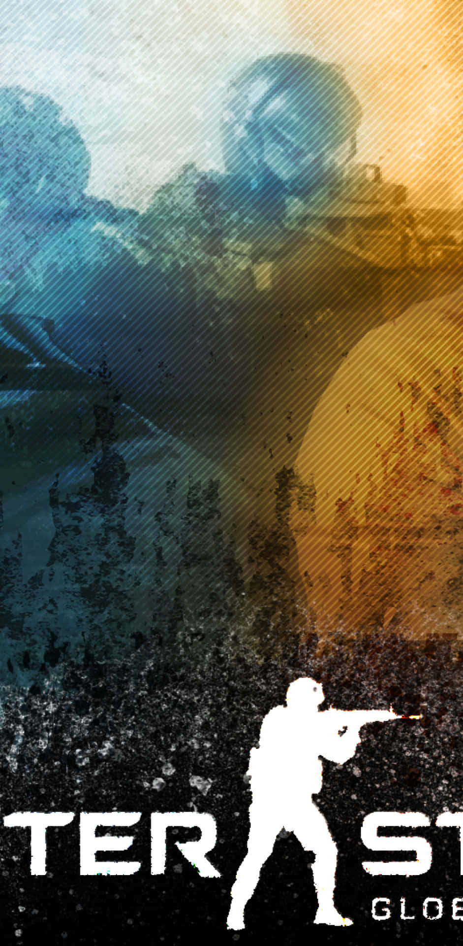 Android Counter-strike Global Offensive Counter Terrorist Poster Orange And Blue Effect Background