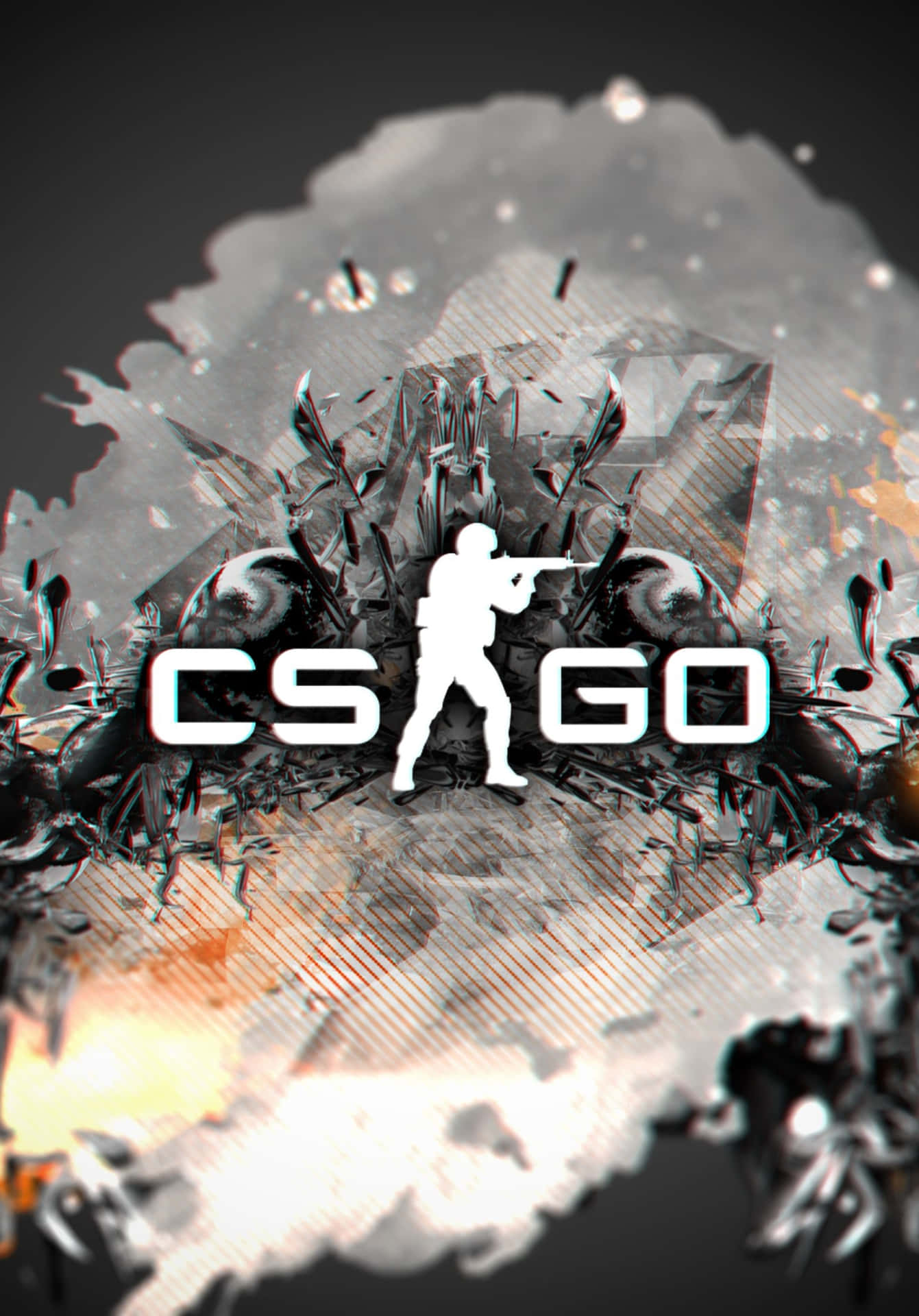 Android Counter-strike Global Offensive CSGO Logo Grey Explosive Poster Background