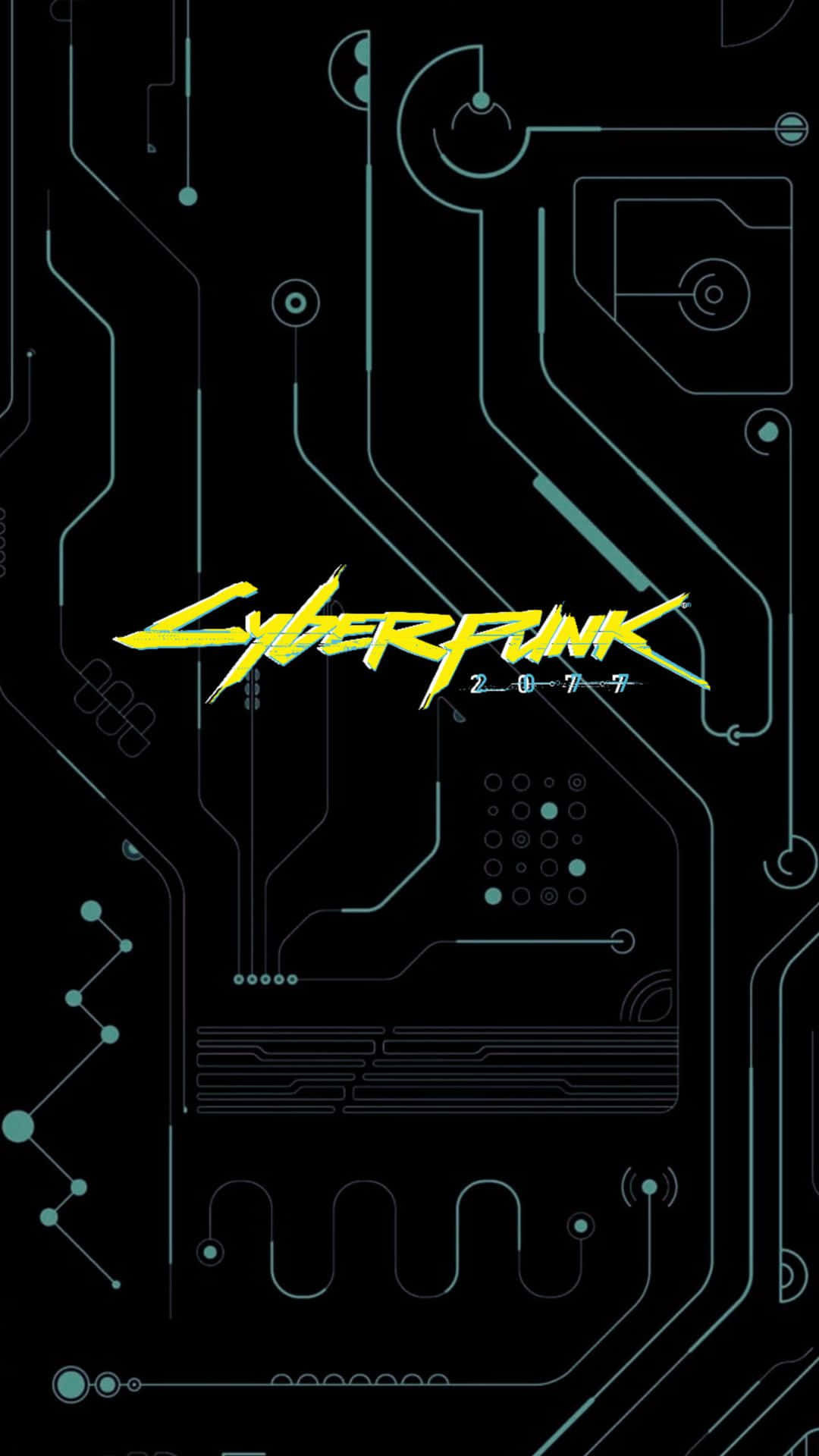 Sfondoandroid Cyberpunk 2077 Poster Del Titolo Di Gioco Futuristico