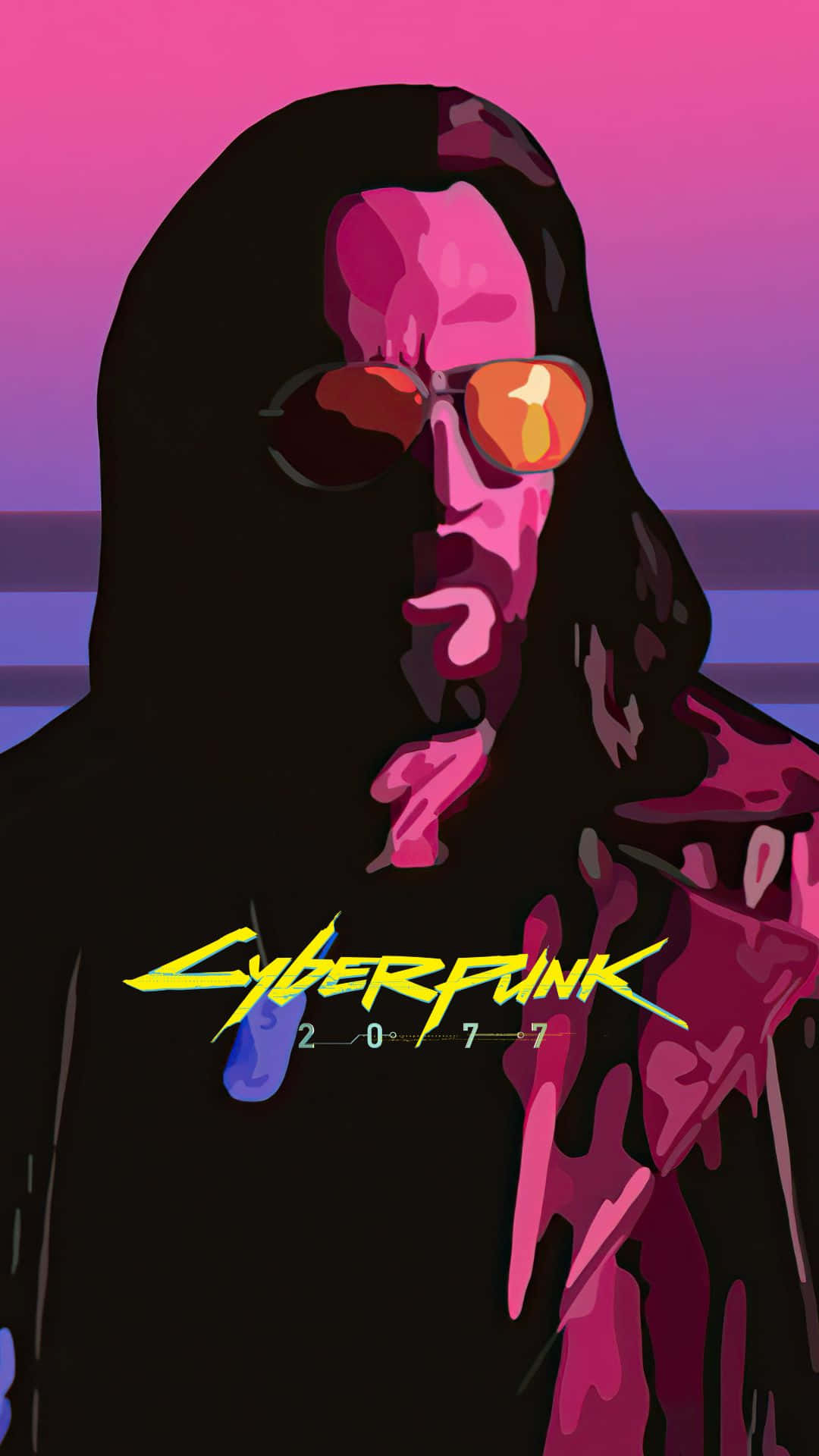 Android Cyberpunk 2077 Background Johnny Silverhand Purple Light Effect