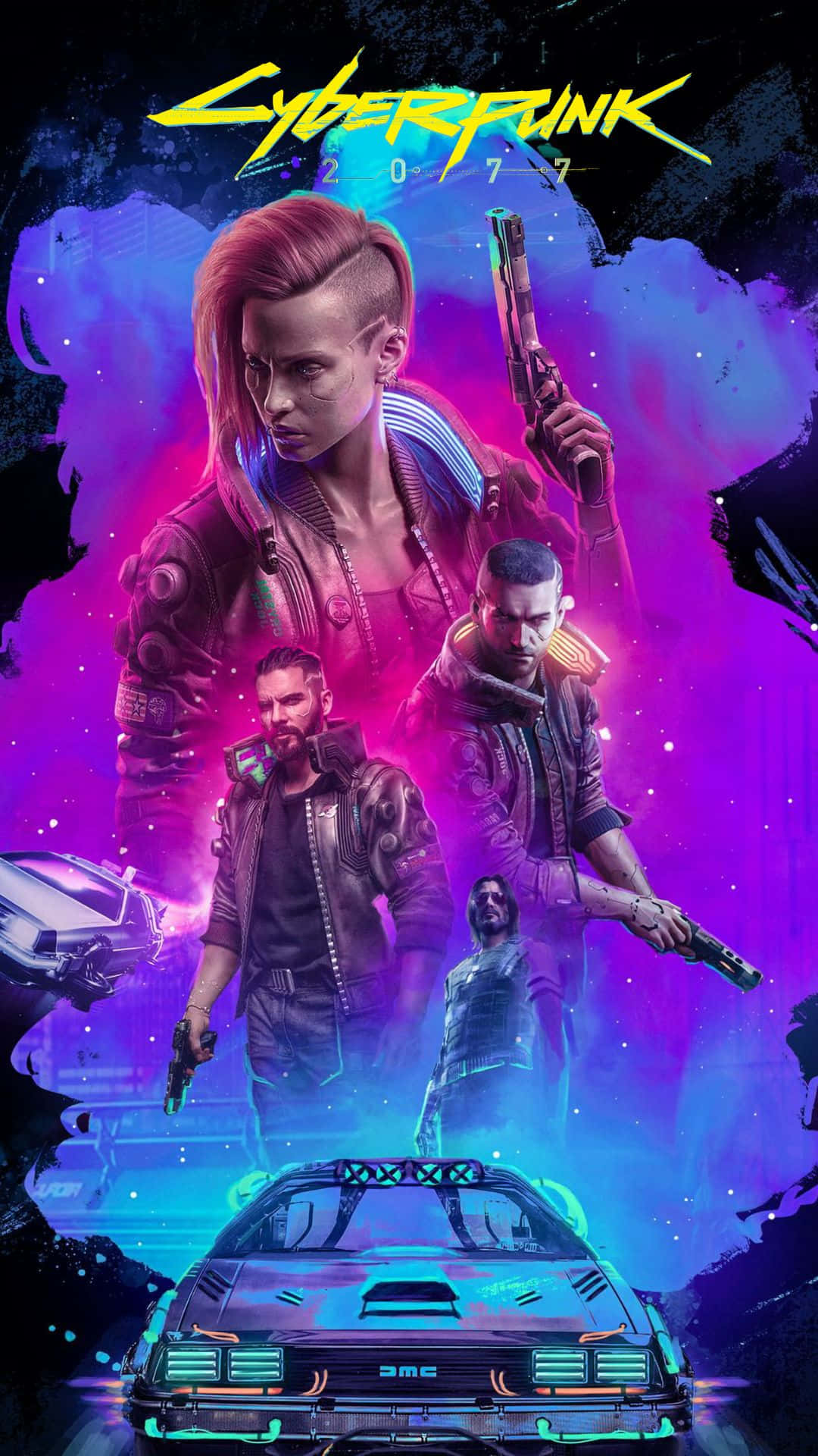 Android Cyberpunk 2077 Background People With Handguns Poster