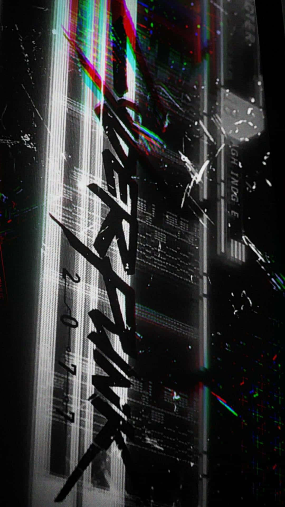 Sfondoandroid Cyberpunk 2077 In Bianco E Nero Poster