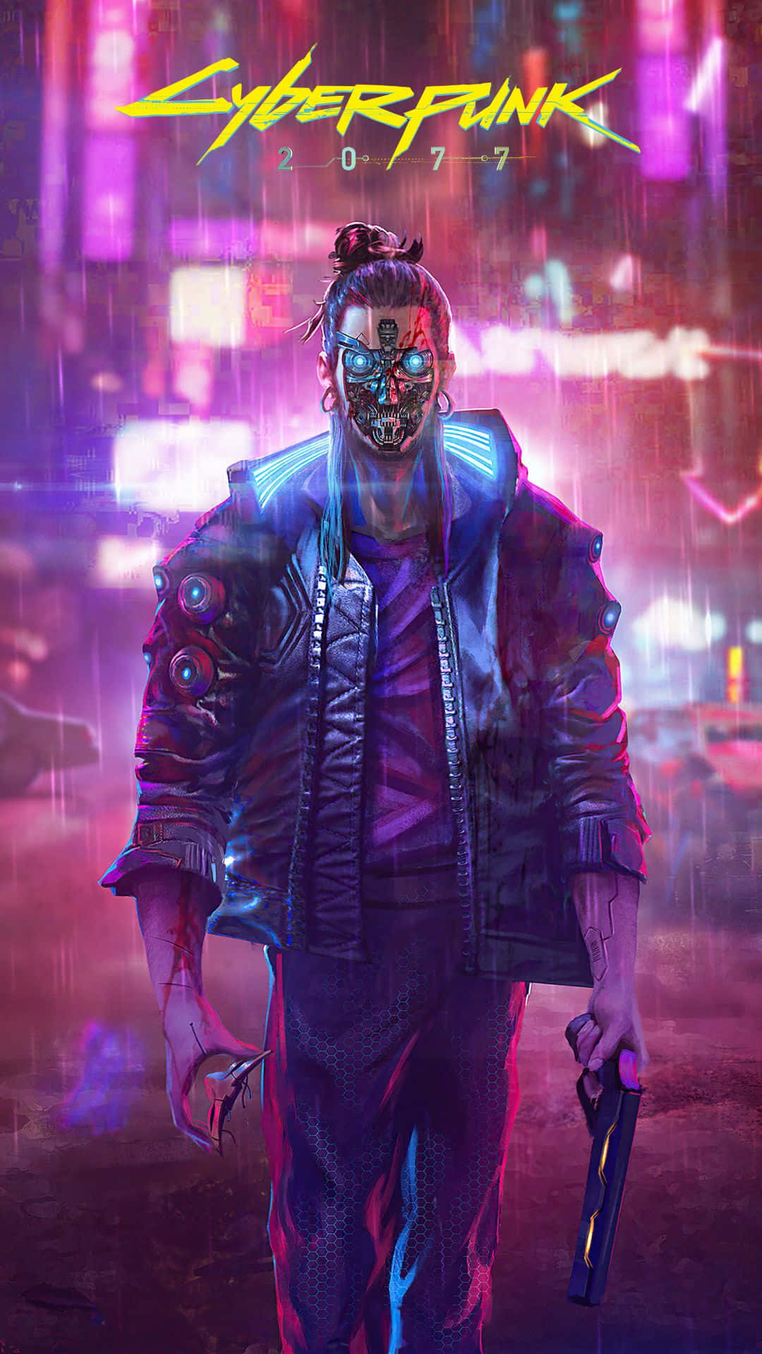 Sfondoandroid Cyberpunk 2077 Uomo Con Maschera Dorata