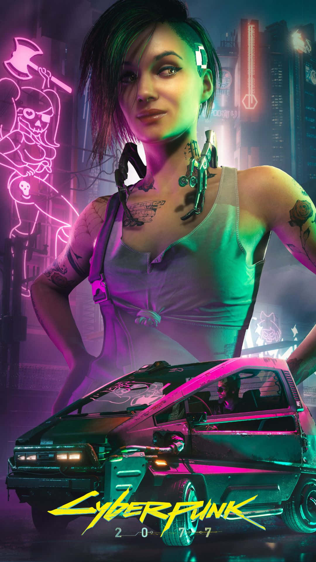 Sfondodi Android Cyberpunk 2077 Poster Di Gioco Di Judy Alvarez.