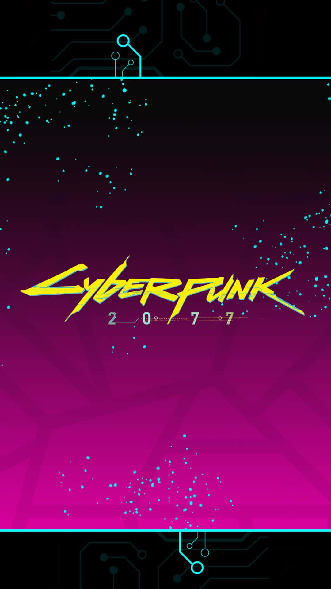 Sfondoandroid Cyberpunk 2077 Viola Con Titolo Del Gioco In Stile Poster.