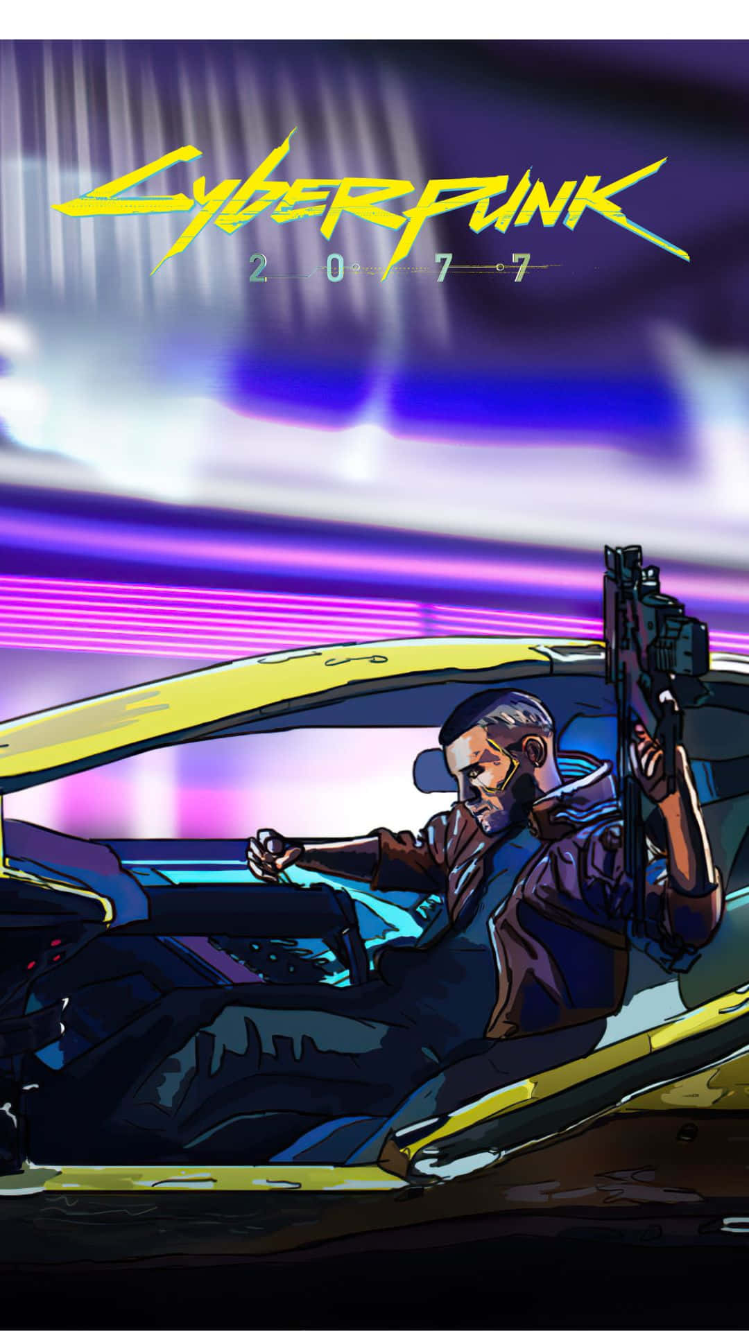 Android Cyberpunk 2077 Background Man Inside A Car