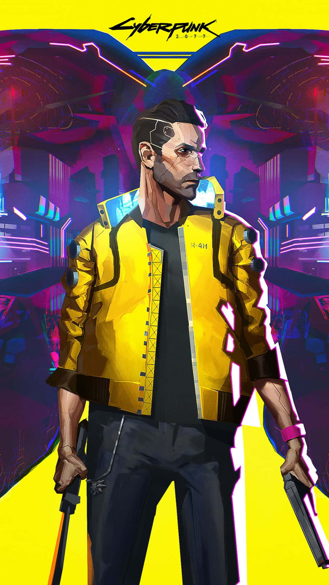 Android Cyberpunk 2077 Background Man In Yellow Jacket