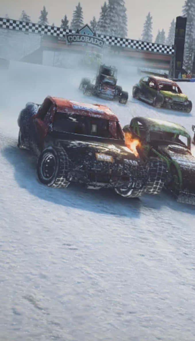 Sports Car Racing In Snow Android Dirt Showdown Background