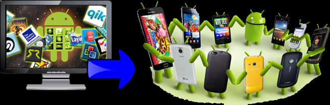 Android Evolution From T Vto Phones PNG