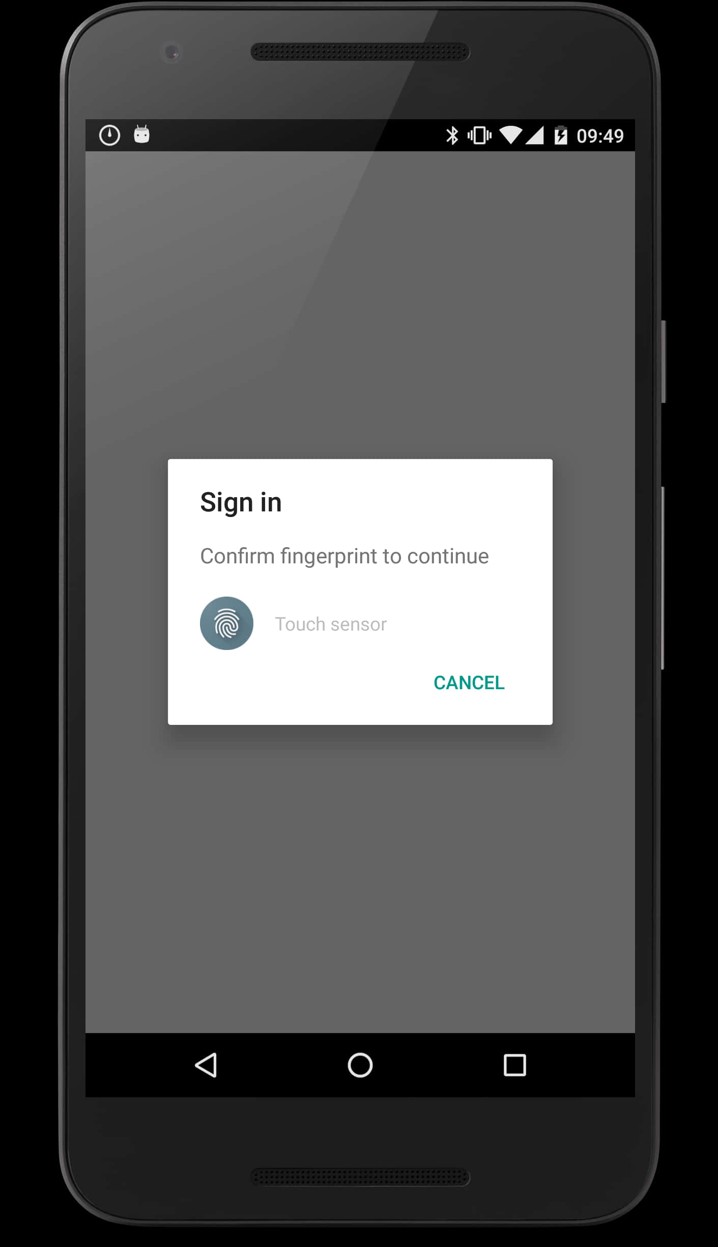 Android Fingerprint Authentication Prompt PNG