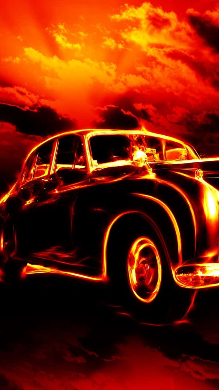 Red Android Fire Beetle Car Wallpaper