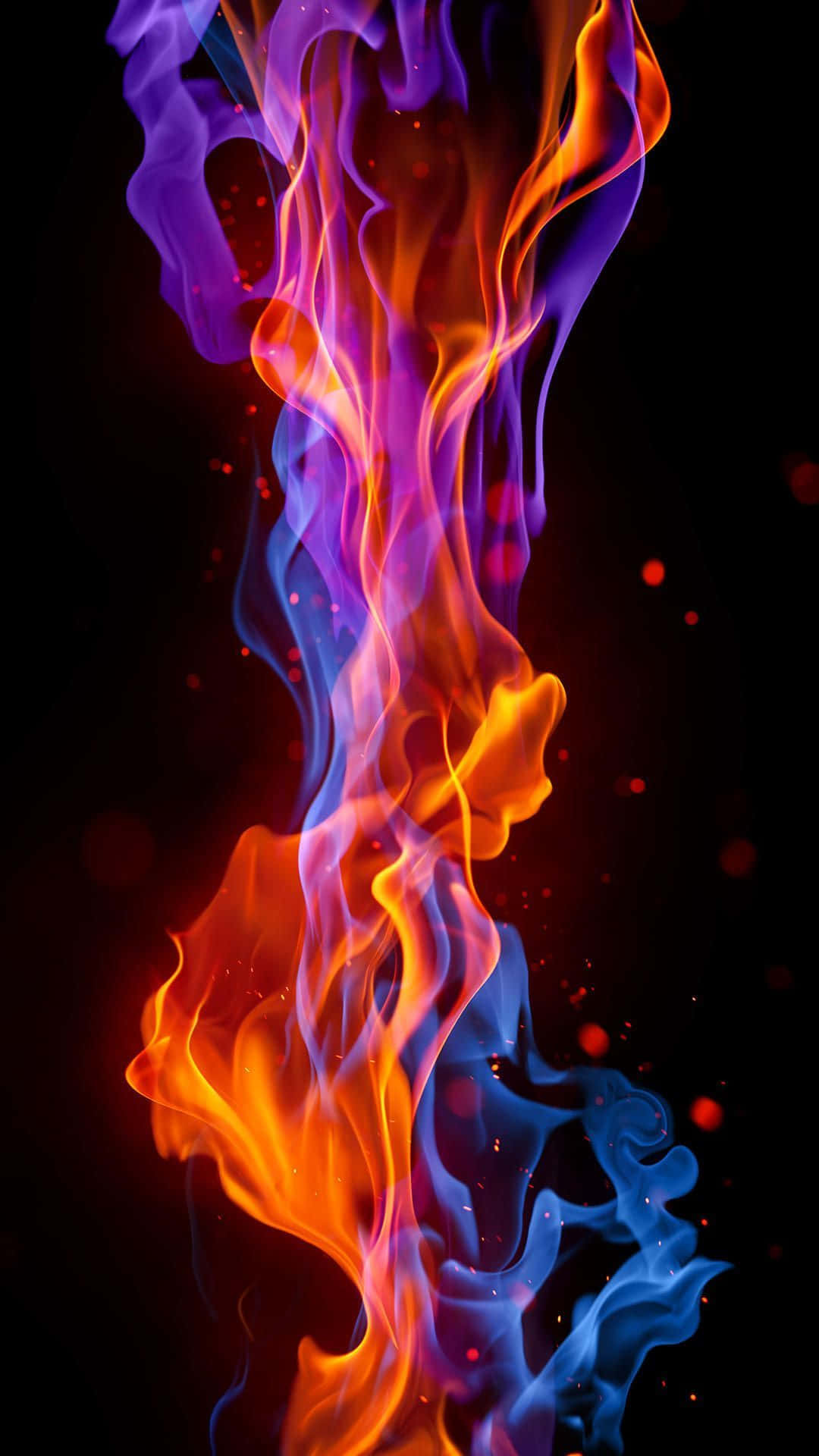 Purple Android Fire In The Dark Wallpaper