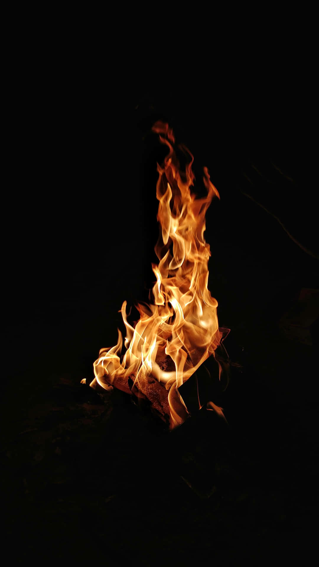 A Fire Burning In The Dark Wallpaper