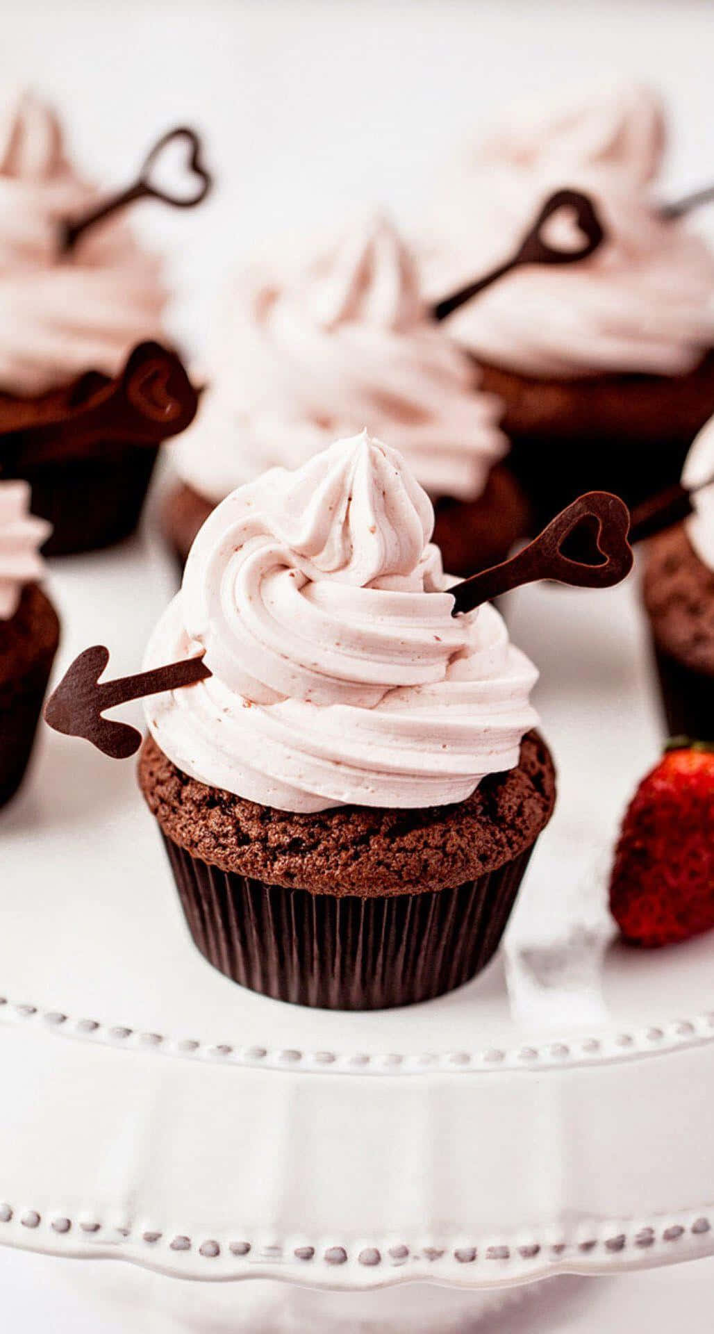 Arrowed Cupcake Android Food Background