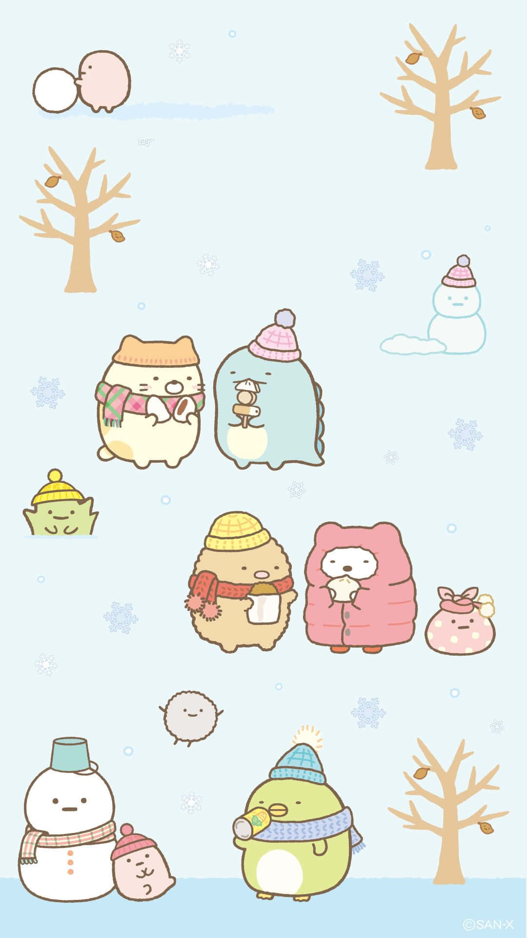 Schnee& Sumikko Gurashi Hintergrund Für Android Handys