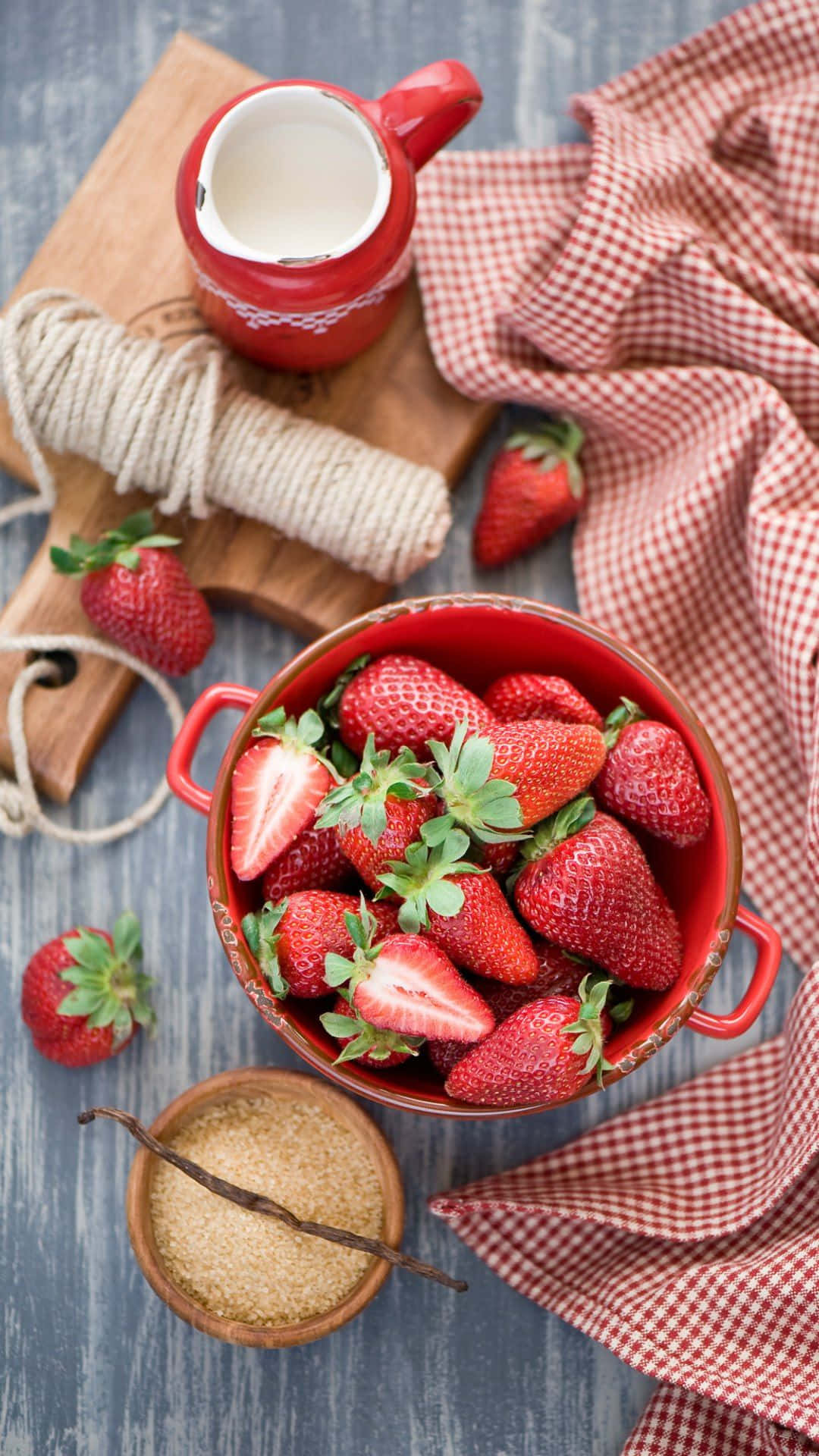 Kugle af jordbær Android mad baggrund