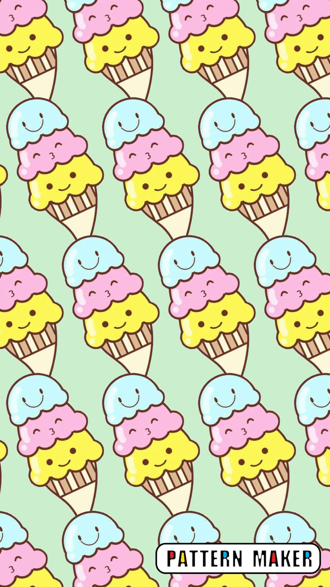 A Pattern With Ice Cream Cones On It